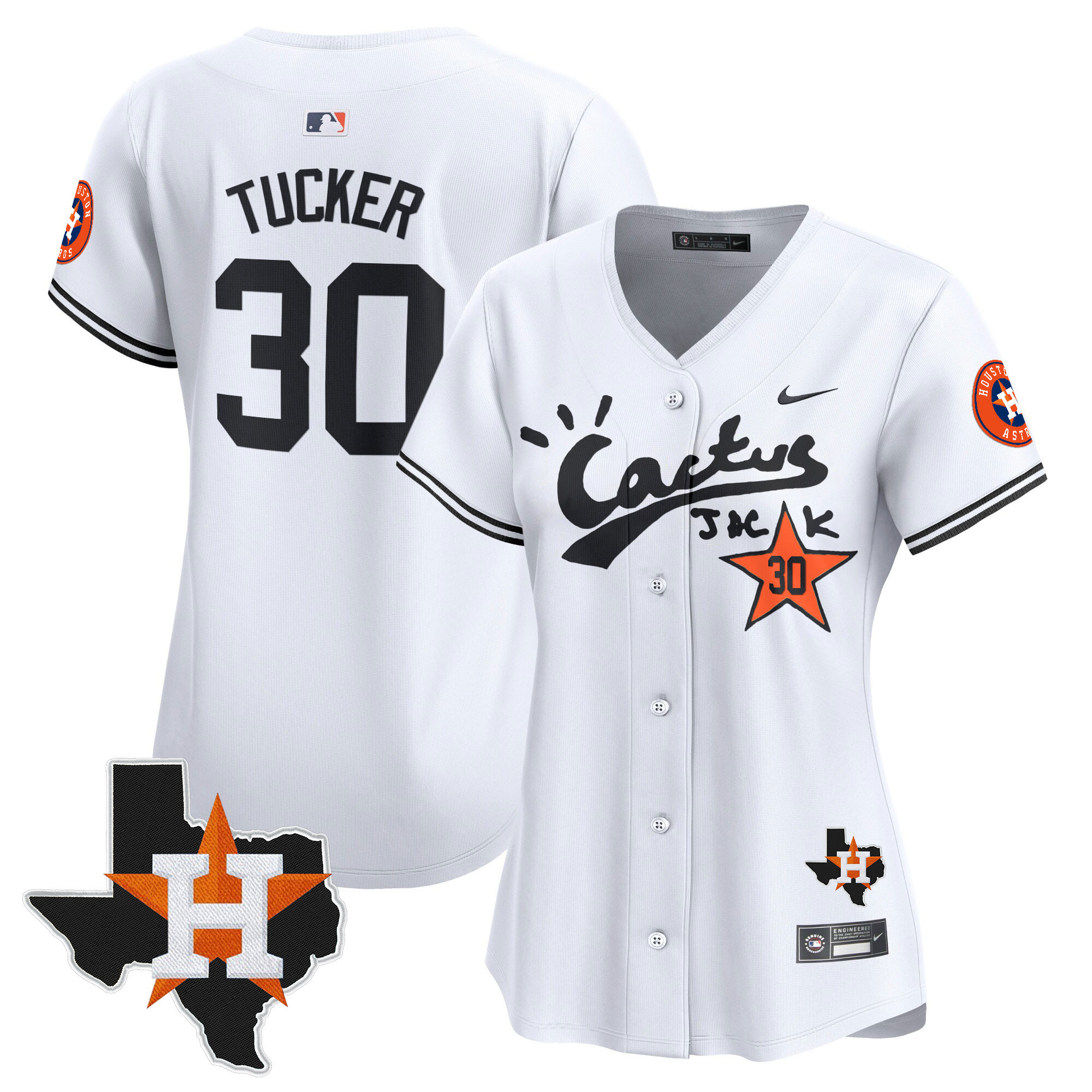 Women's Houston Astros Cactus Jack Patch Vapor Premier Limited Jersey V7 - Stitched
