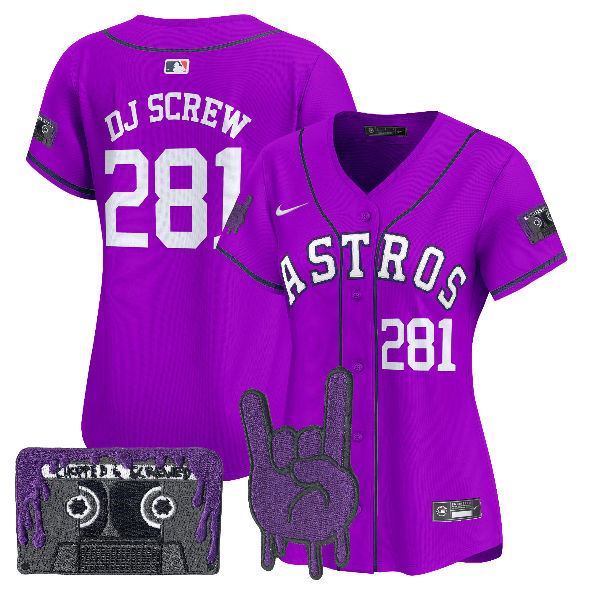 Women's Houston Astros DJ Screw Patch Vapor Premier Limited Jersey - All Stitched