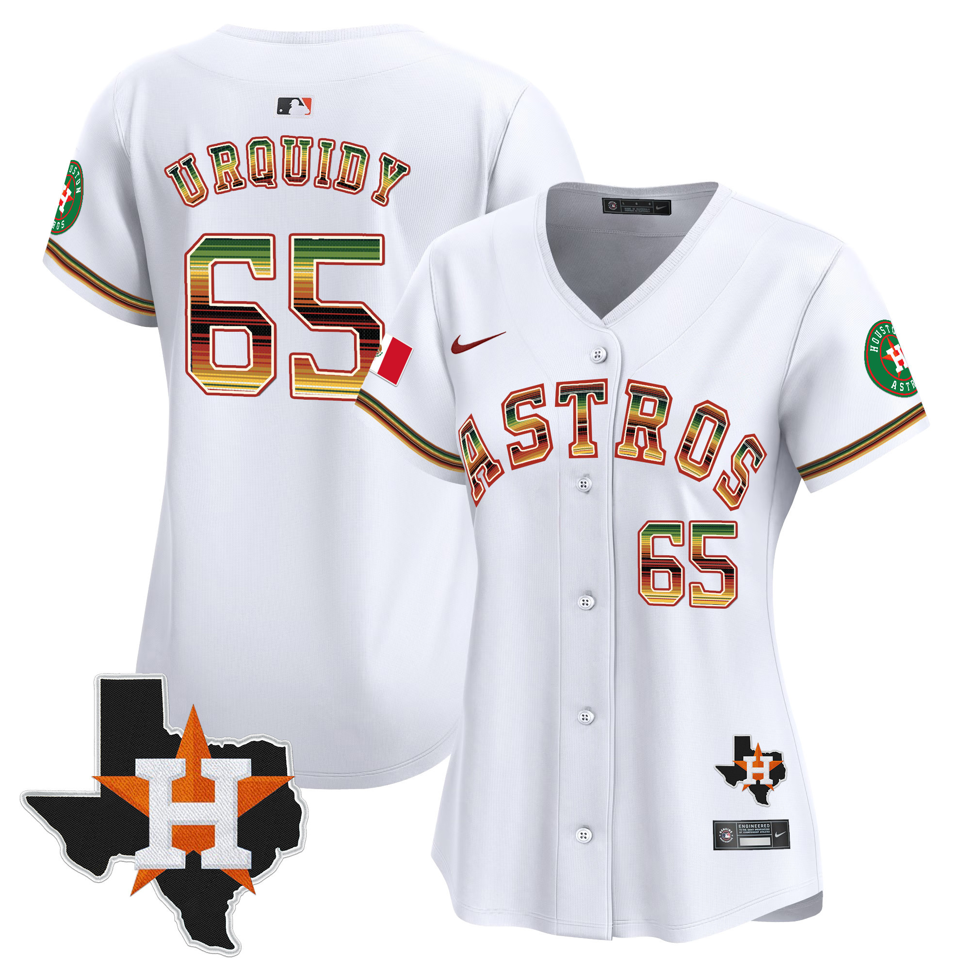 Women's Houston Astros Mexico Traditional Style Vapor Premier Limited Jersey - All Stitched