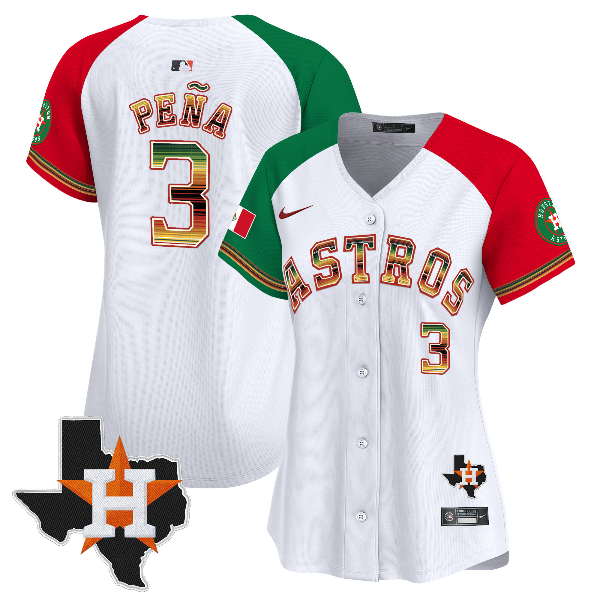 Women's Houston Astros Mexico Traditional Style Vapor Premier Limited Jersey - All Stitched