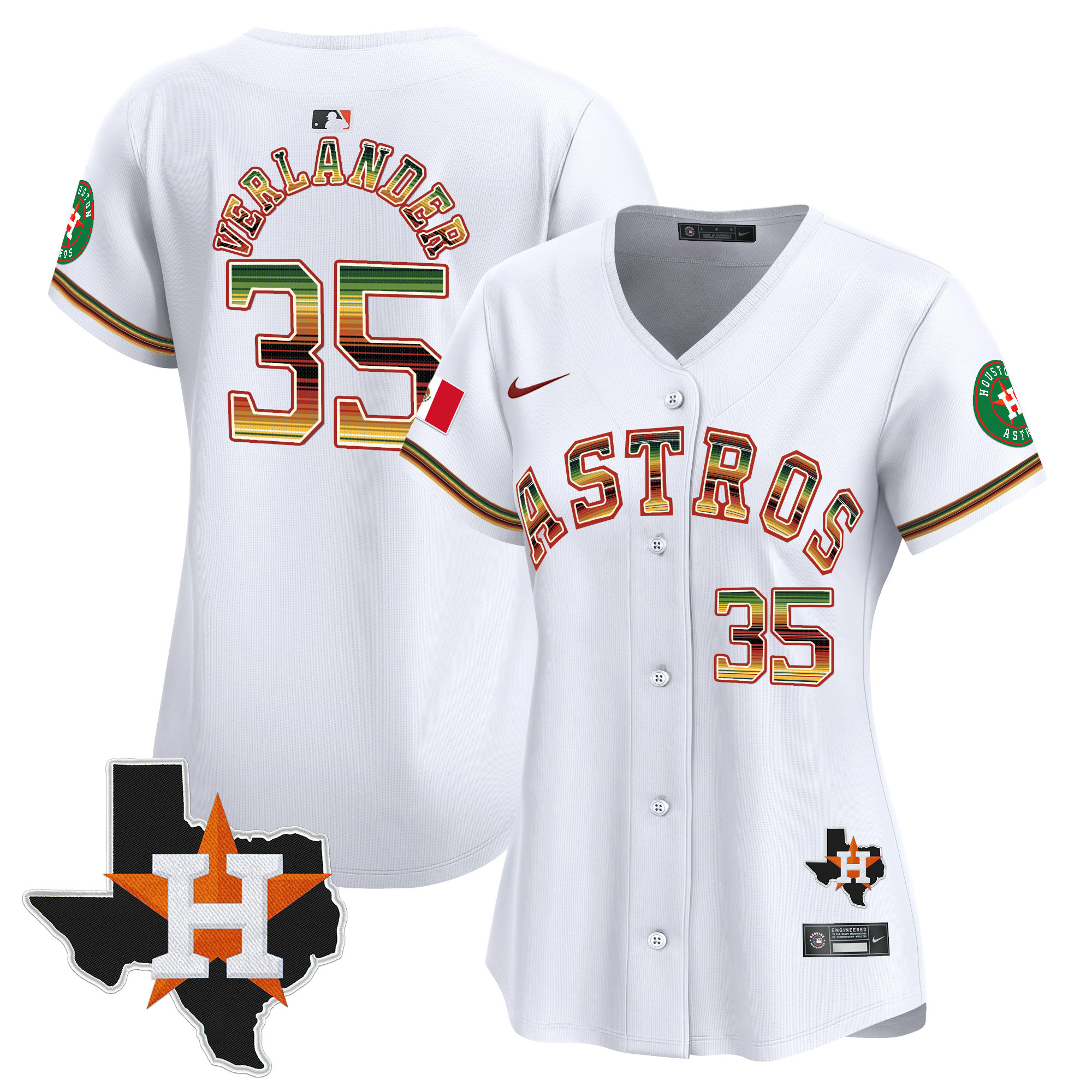 Women's Houston Astros Mexico Traditional Style Vapor Premier Limited Jersey - All Stitched