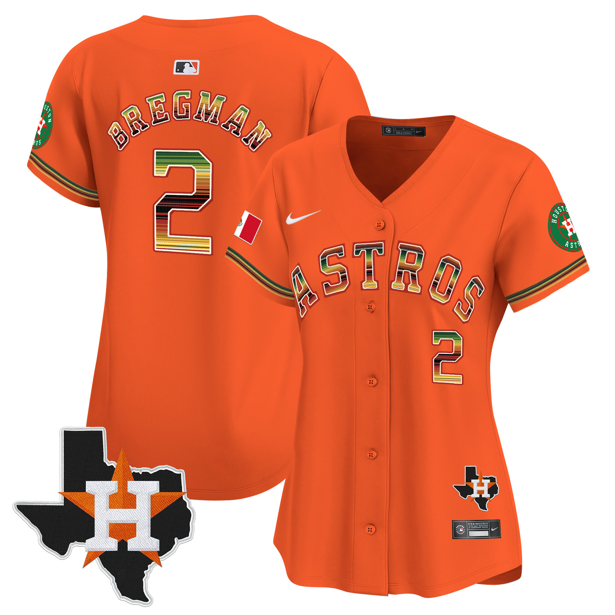 Women's Houston Astros Mexico Traditional Style Vapor Premier Limited Jersey - All Stitched