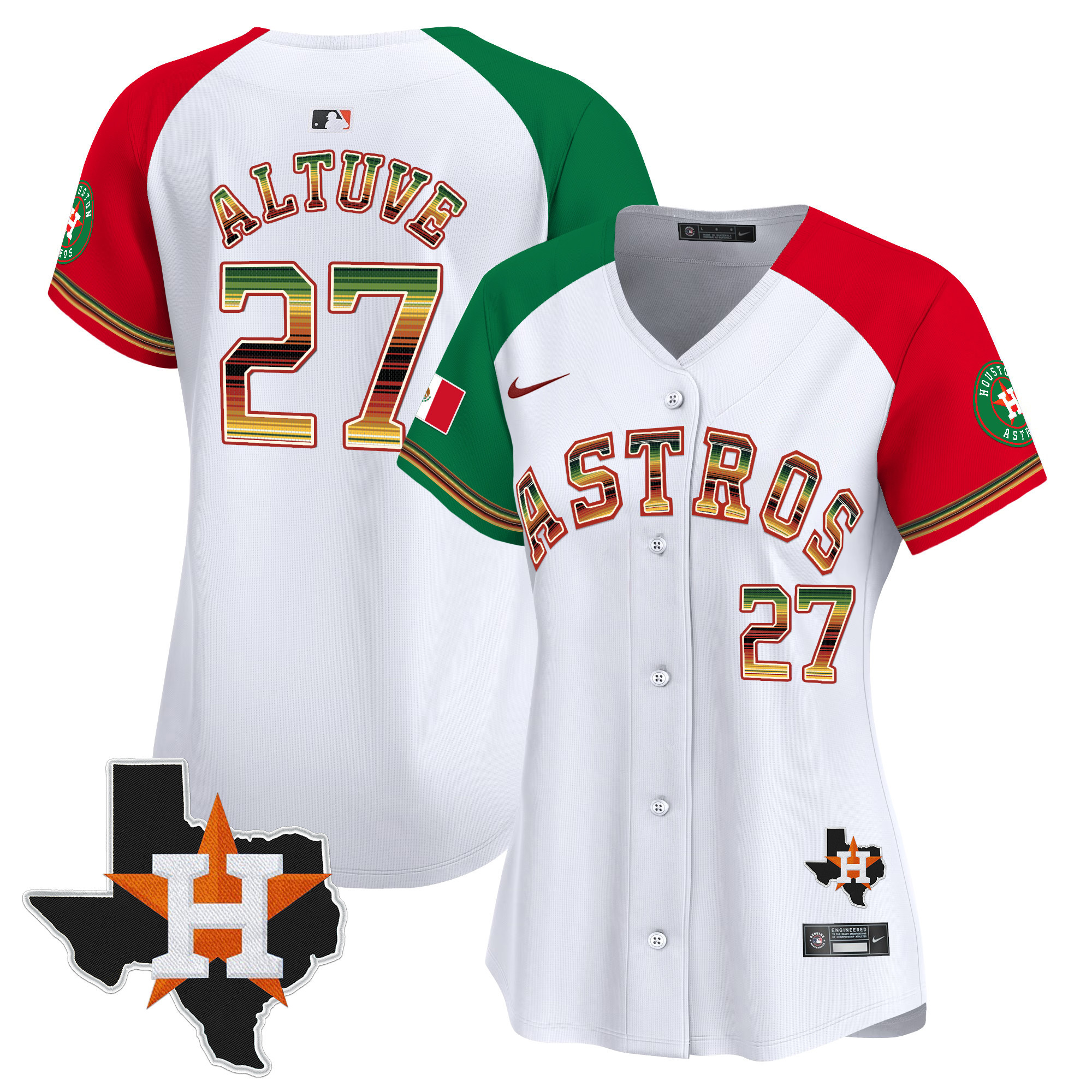 Women's Houston Astros Mexico Traditional Style Vapor Premier Limited Jersey - All Stitched