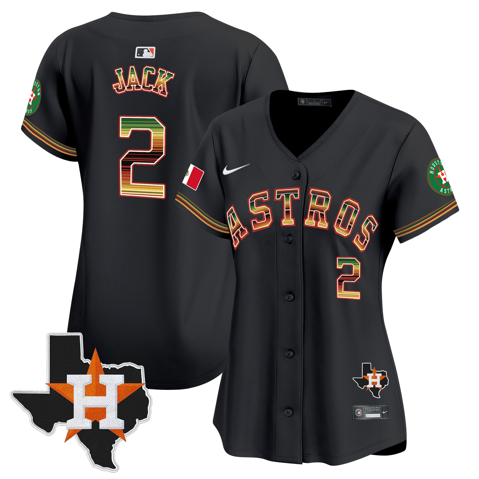 Women's Houston Astros Mexico Traditional Style Vapor Premier Limited Jersey - All Stitched