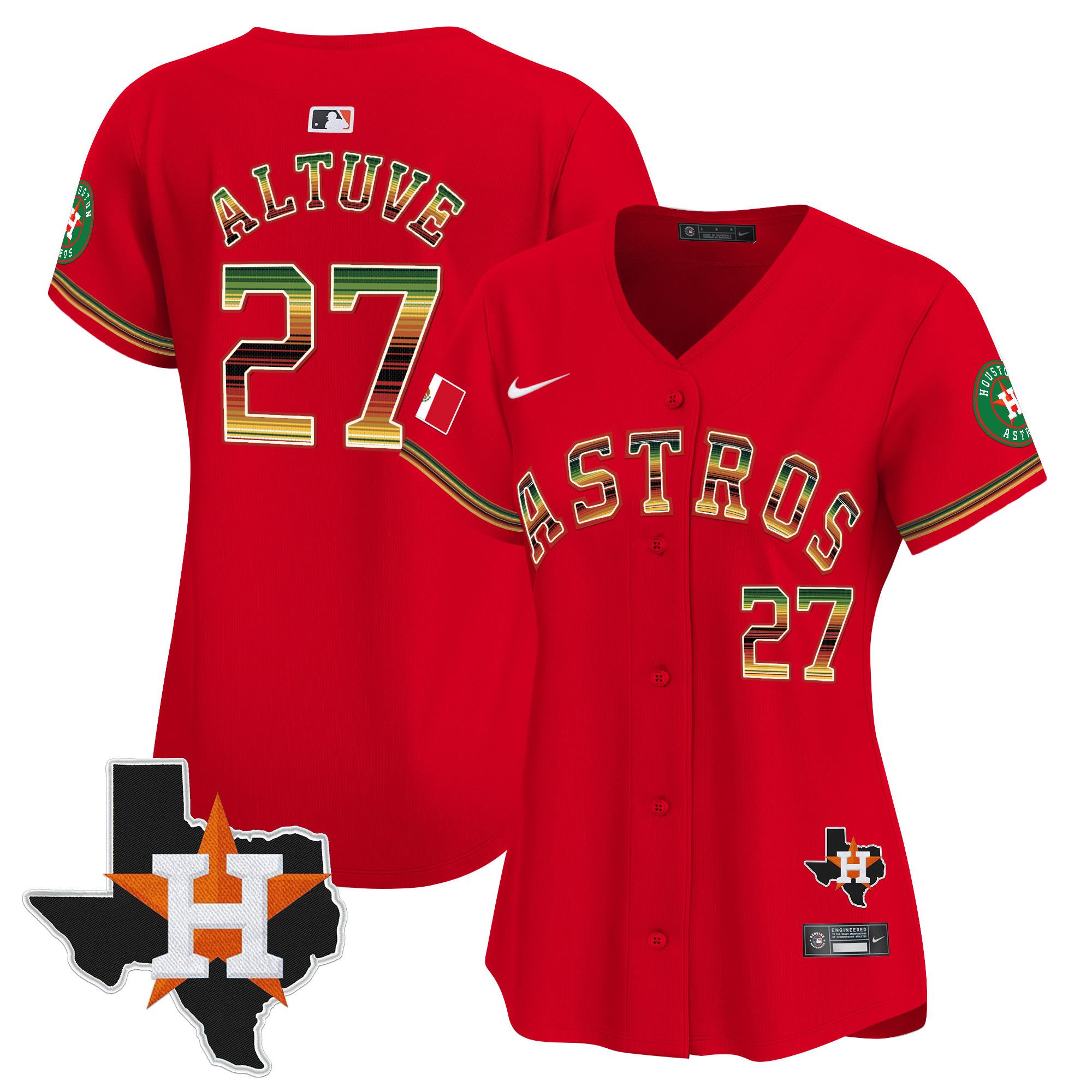 Women's Houston Astros Mexico Traditional Style Vapor Premier Limited Jersey - All Stitched