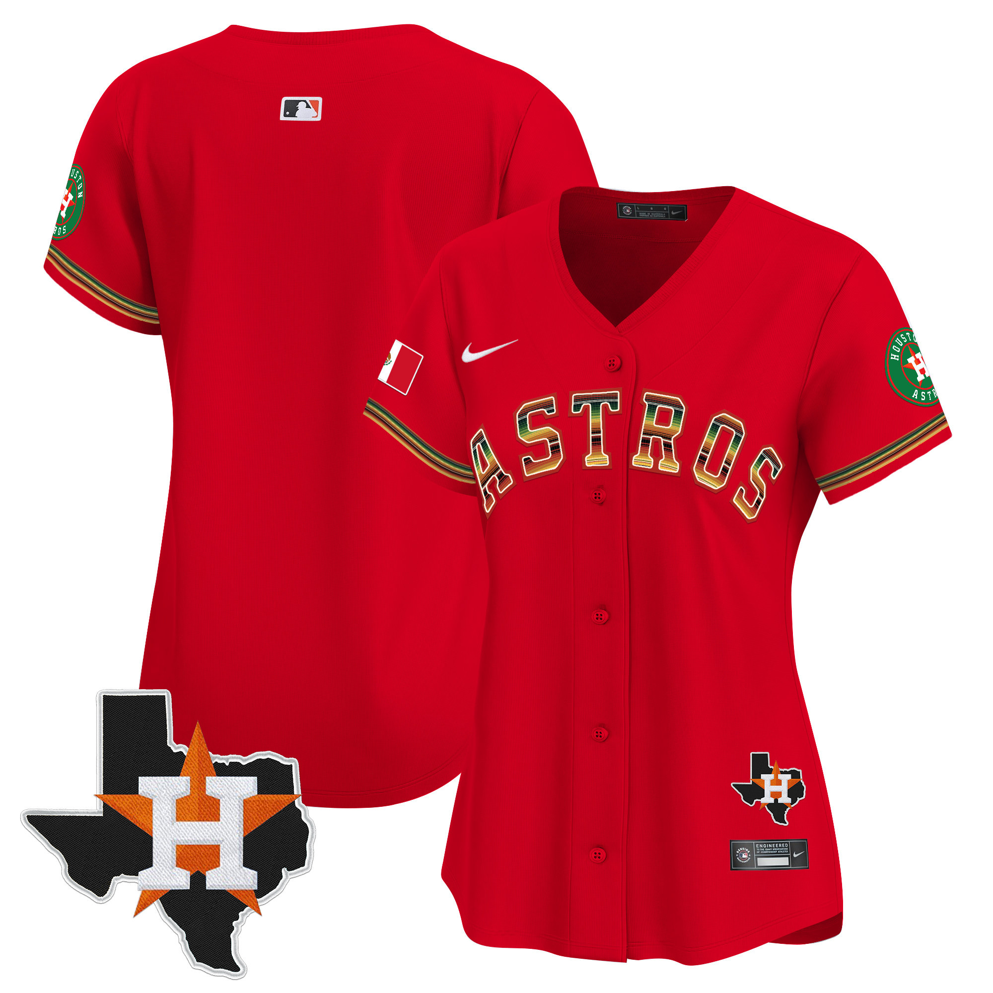 Women's Houston Astros Mexico Traditional Style Vapor Premier Limited Jersey - All Stitched