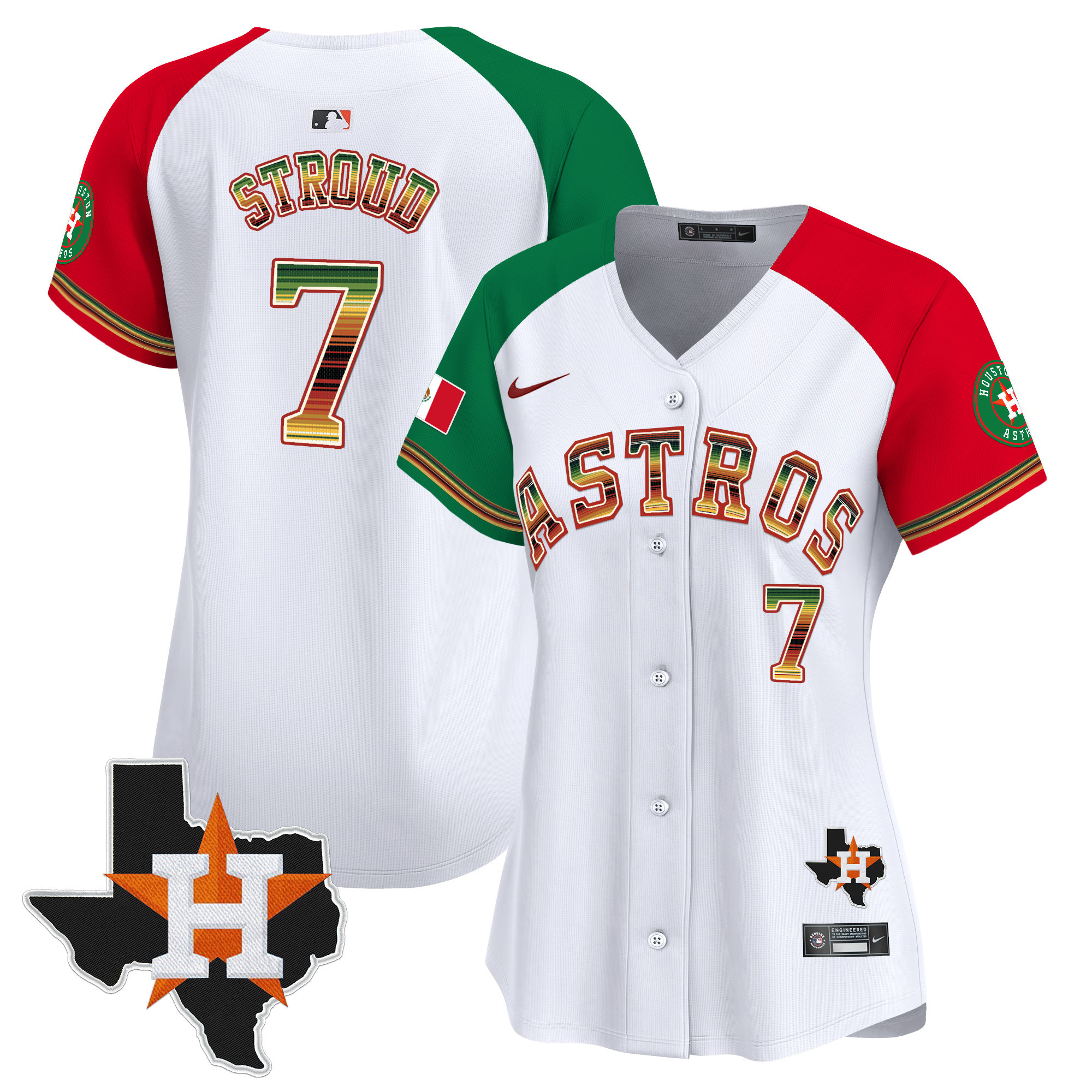 Women's Houston Astros Mexico Traditional Style Vapor Premier Limited Jersey - All Stitched