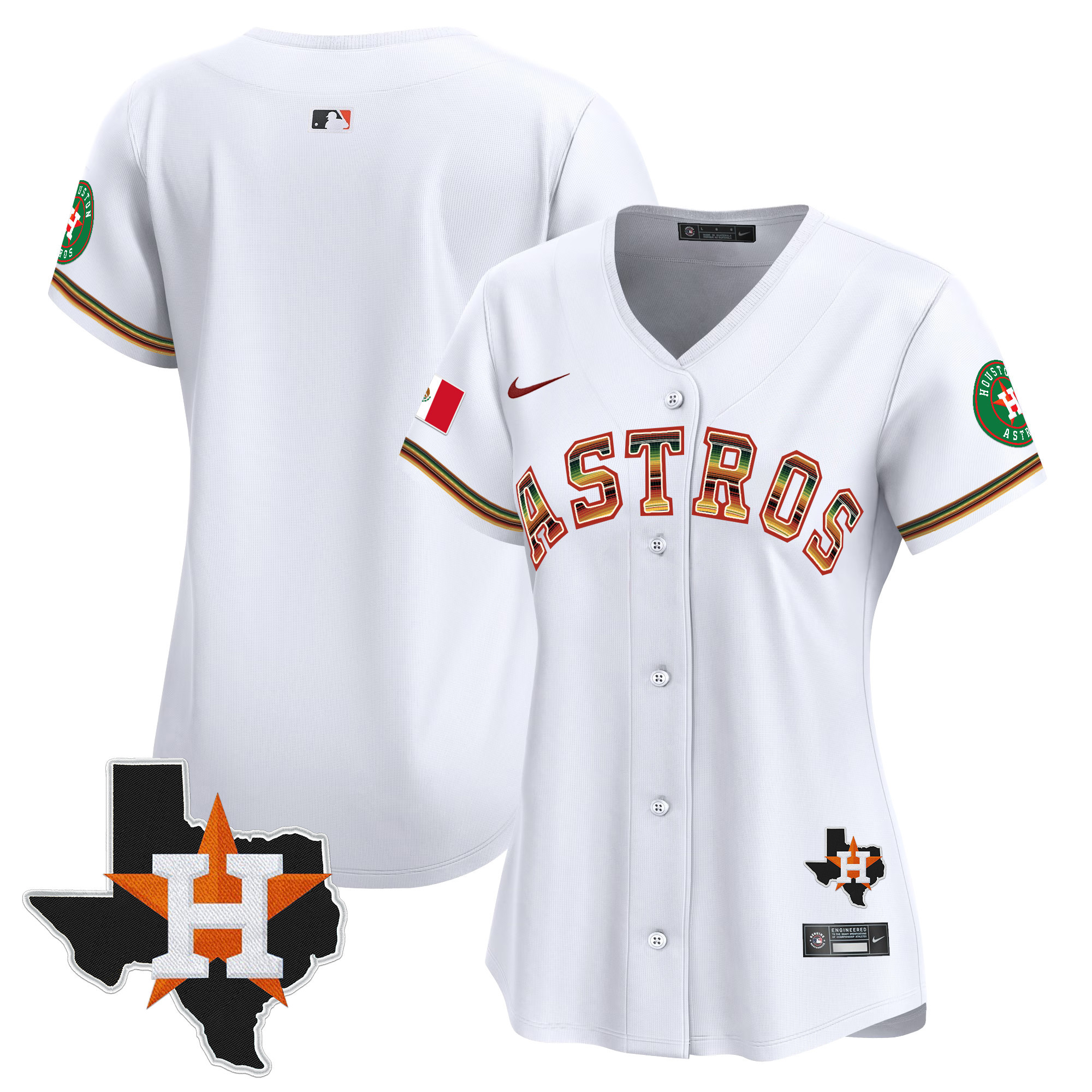 Women's Houston Astros Mexico Traditional Style Vapor Premier Limited Jersey - All Stitched