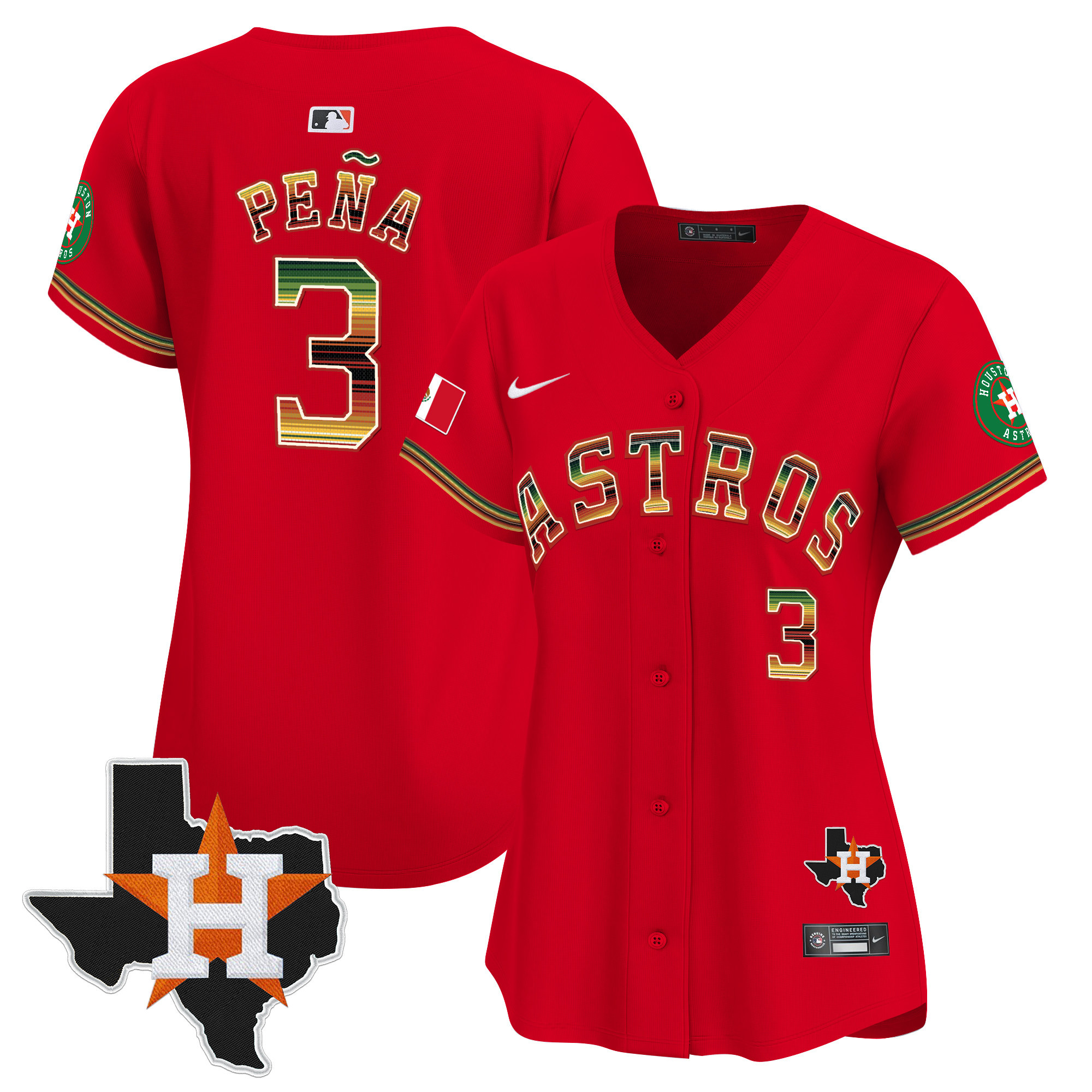 Women's Houston Astros Mexico Traditional Style Vapor Premier Limited Jersey - All Stitched