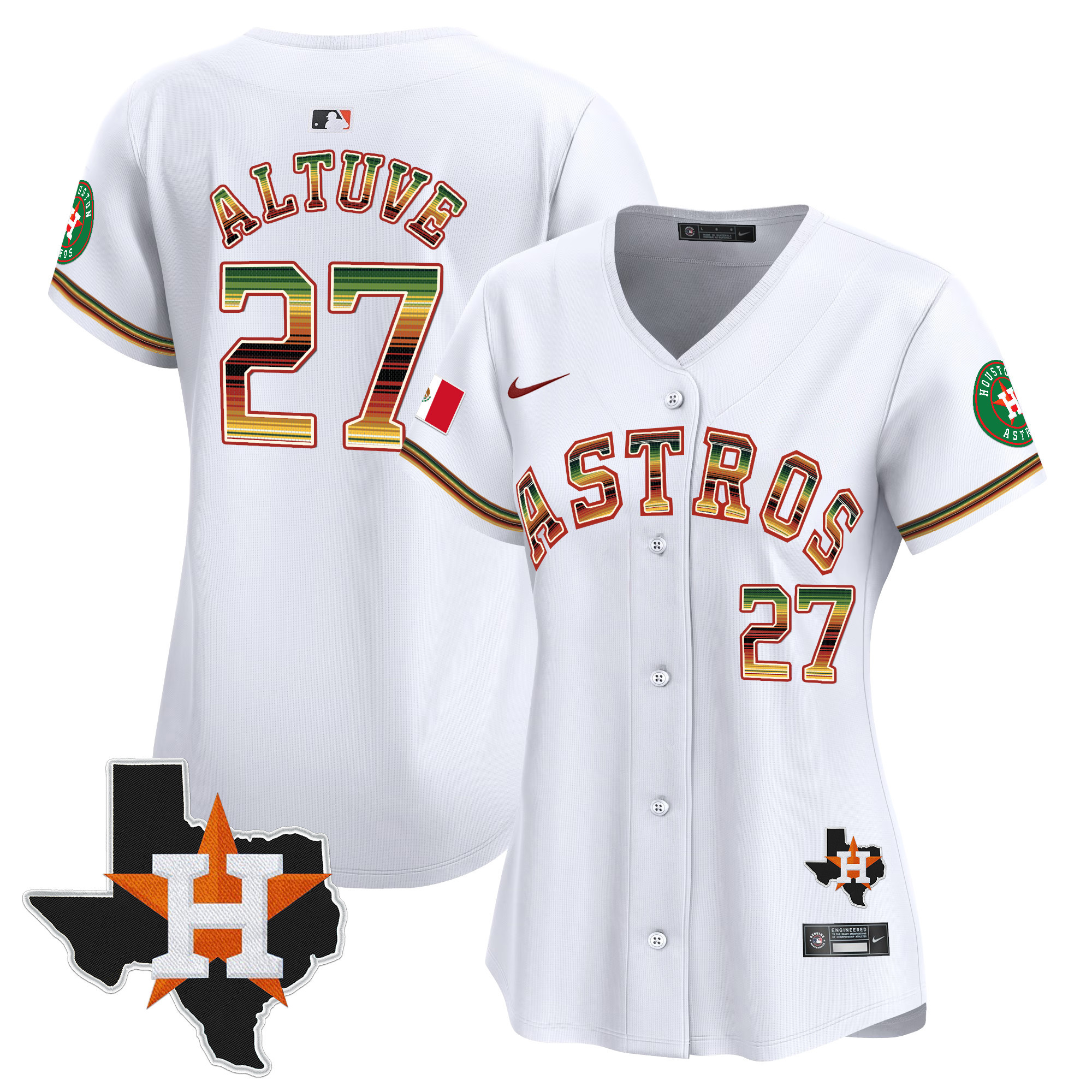 Women's Houston Astros Mexico Traditional Style Vapor Premier Limited Jersey - All Stitched