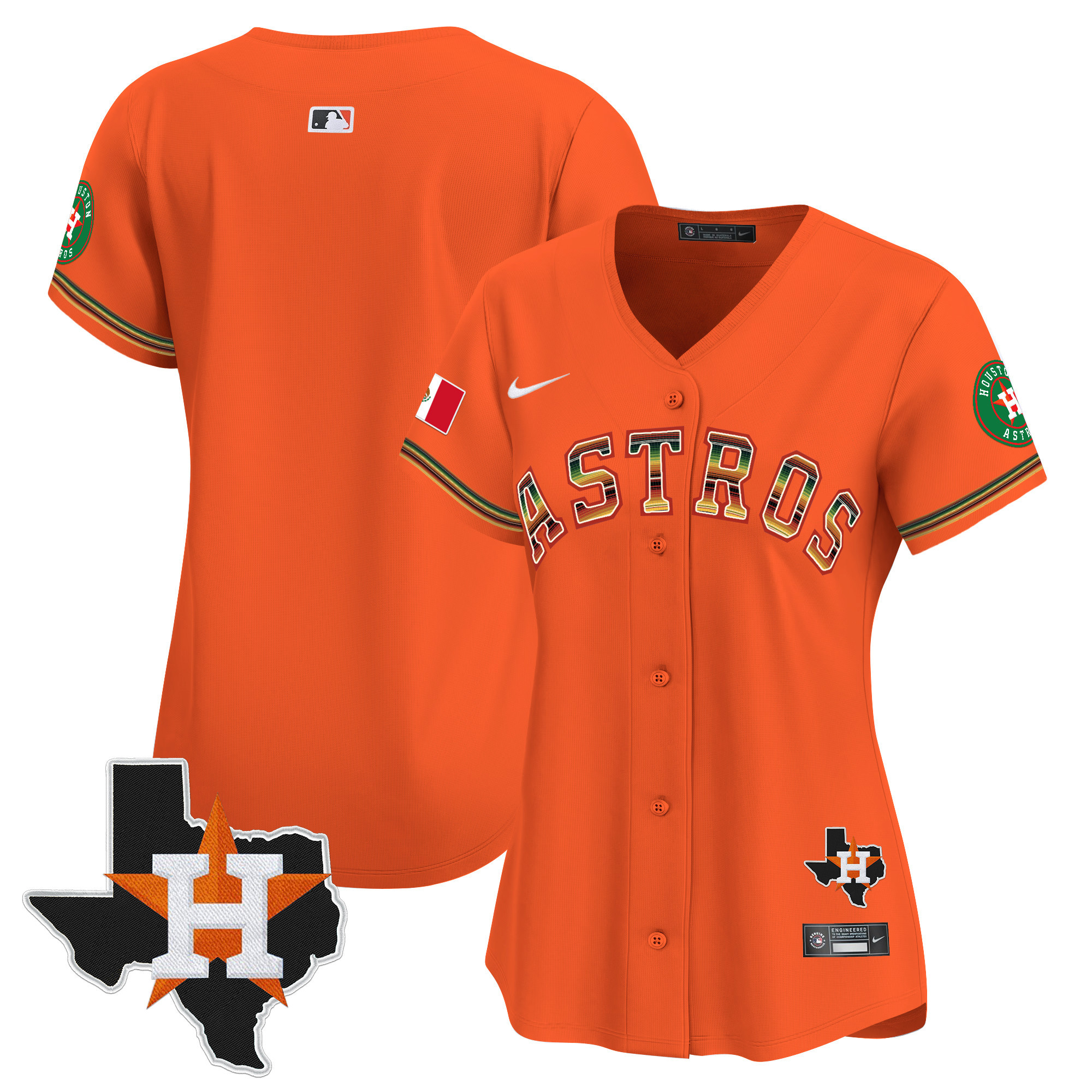 Women's Houston Astros Mexico Traditional Style Vapor Premier Limited Jersey - All Stitched