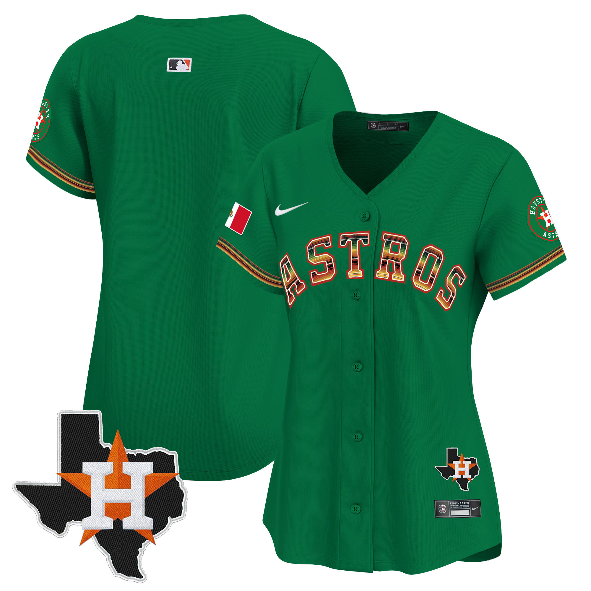Women's Houston Astros Mexico Traditional Style Vapor Premier Limited Jersey - All Stitched
