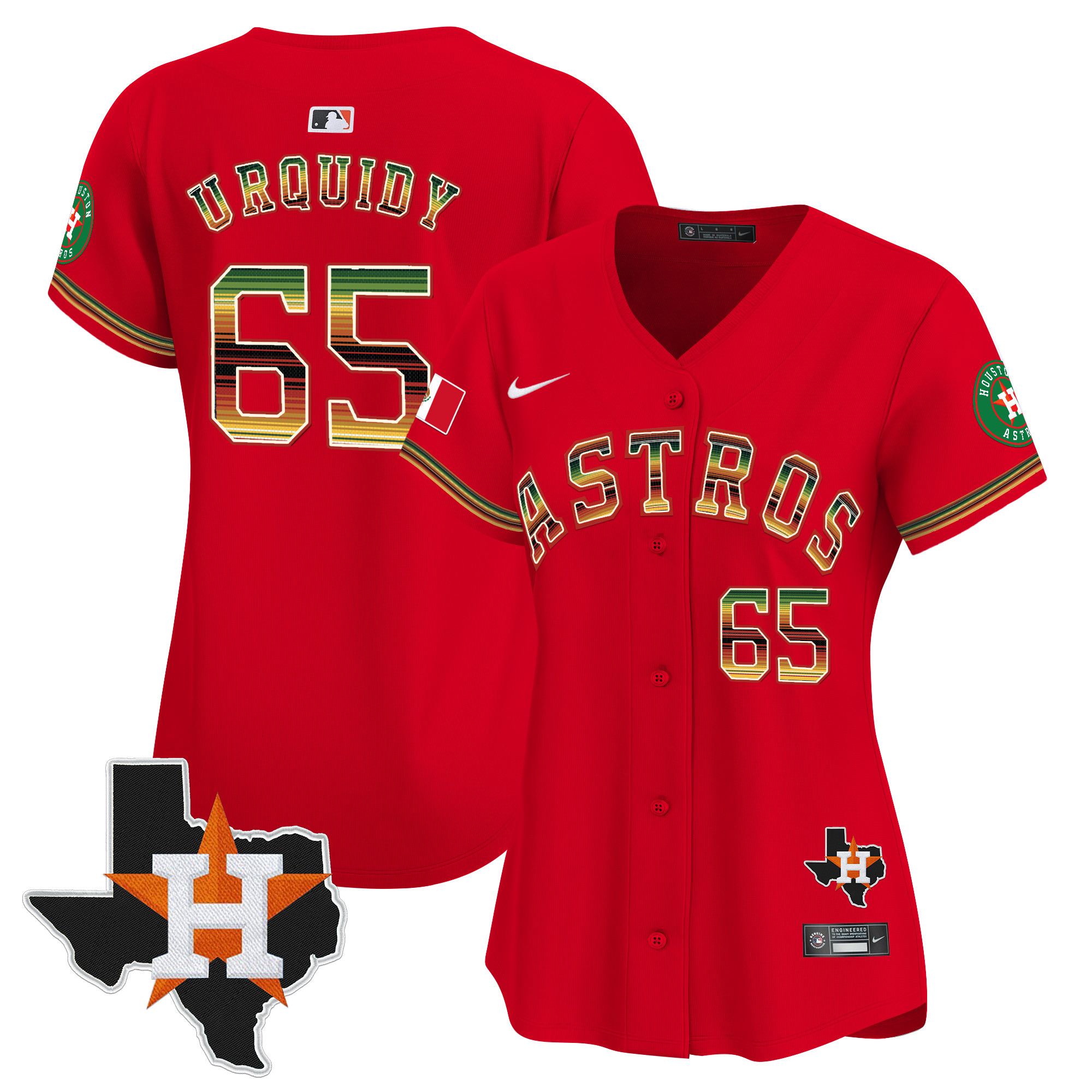 Women's Houston Astros Mexico Traditional Style Vapor Premier Limited Jersey - All Stitched