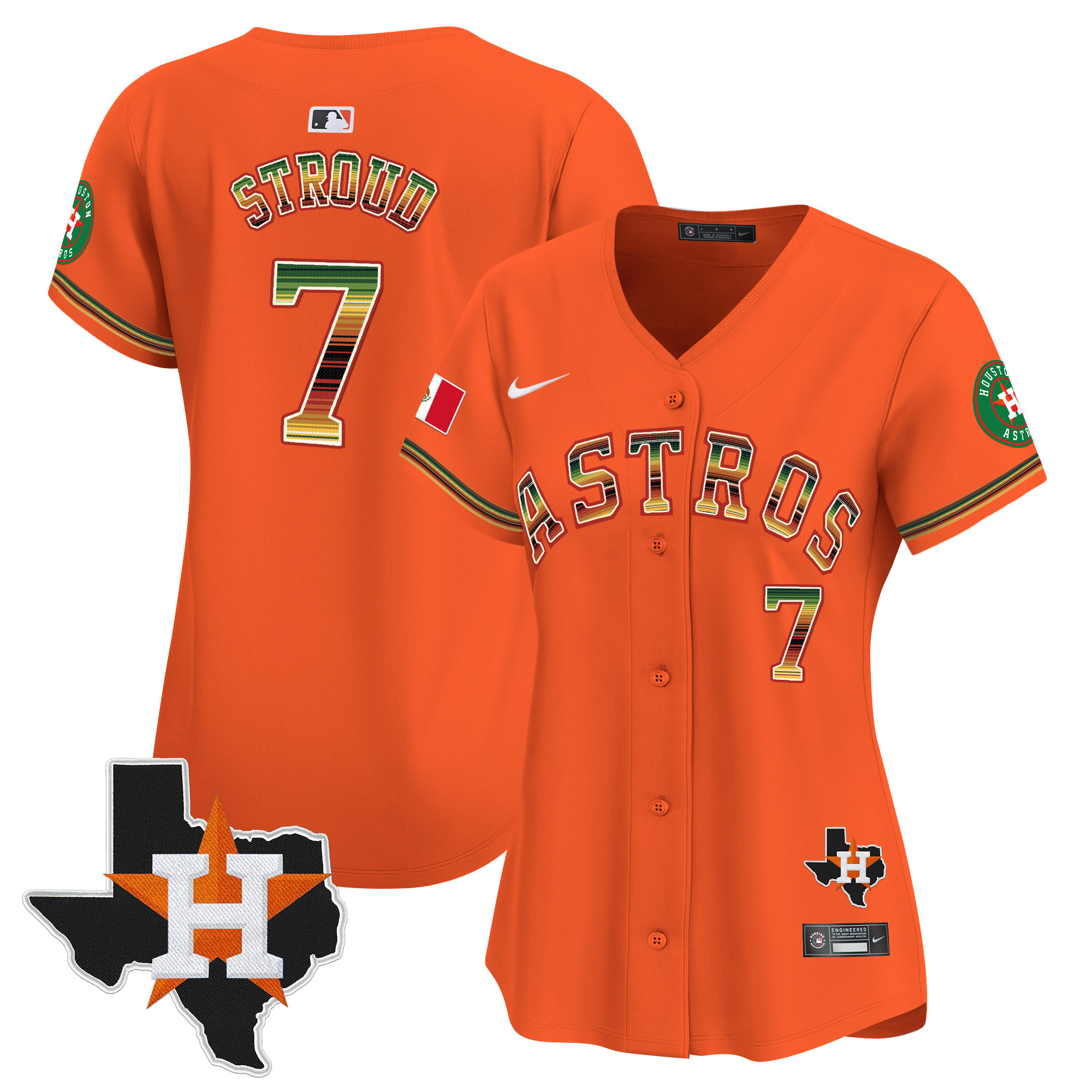 Women's Houston Astros Mexico Traditional Style Vapor Premier Limited Jersey - All Stitched