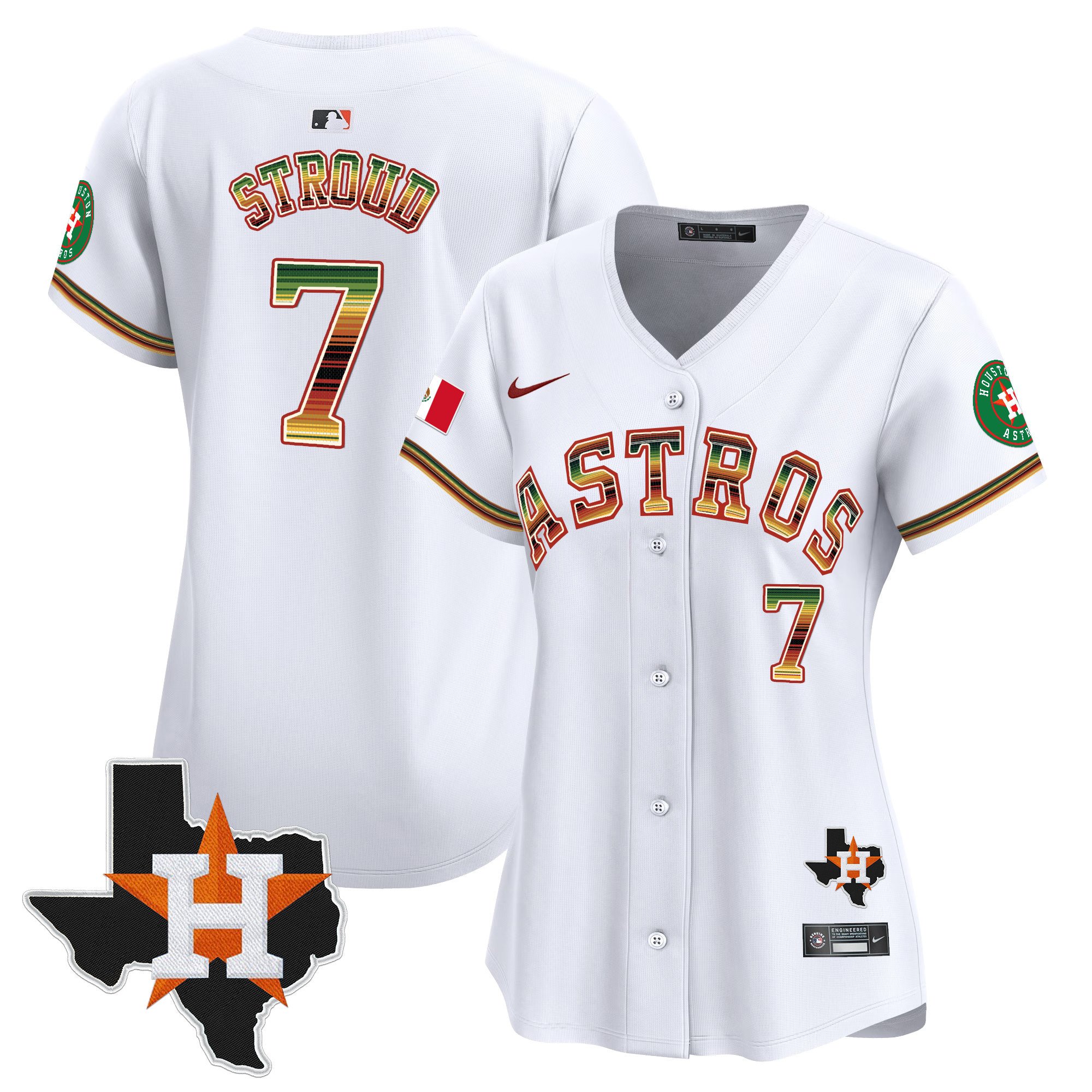 Women's Houston Astros Mexico Traditional Style Vapor Premier Limited Jersey - All Stitched