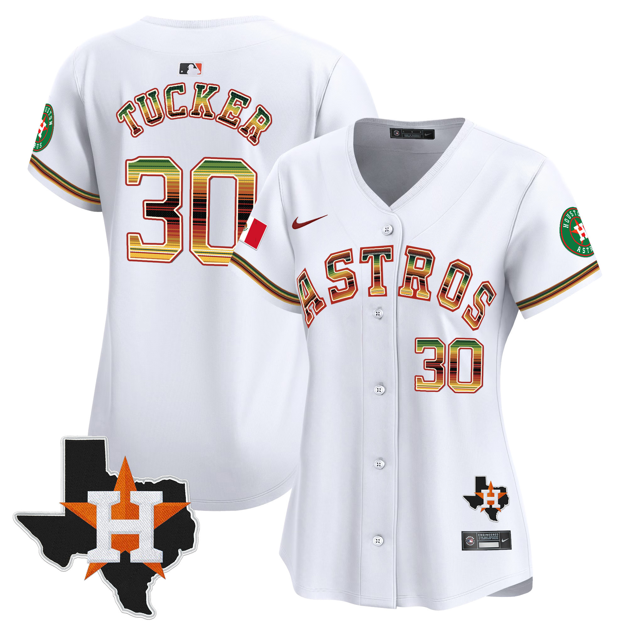 Women's Houston Astros Mexico Traditional Style Vapor Premier Limited Jersey - All Stitched