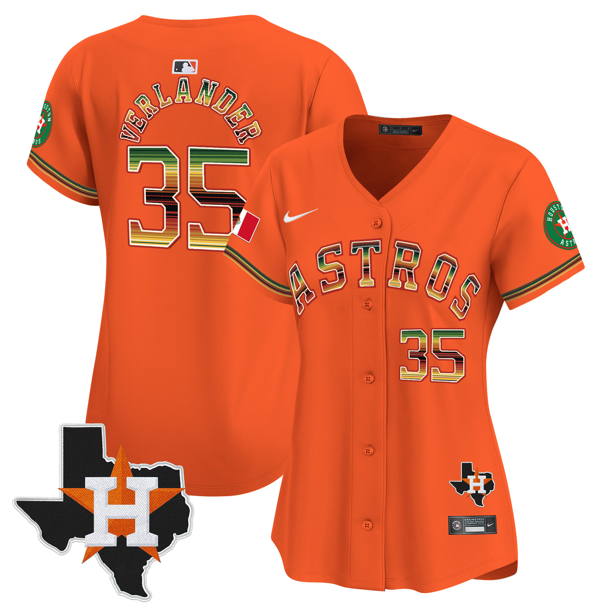 Women's Houston Astros Mexico Traditional Style Vapor Premier Limited Jersey - All Stitched