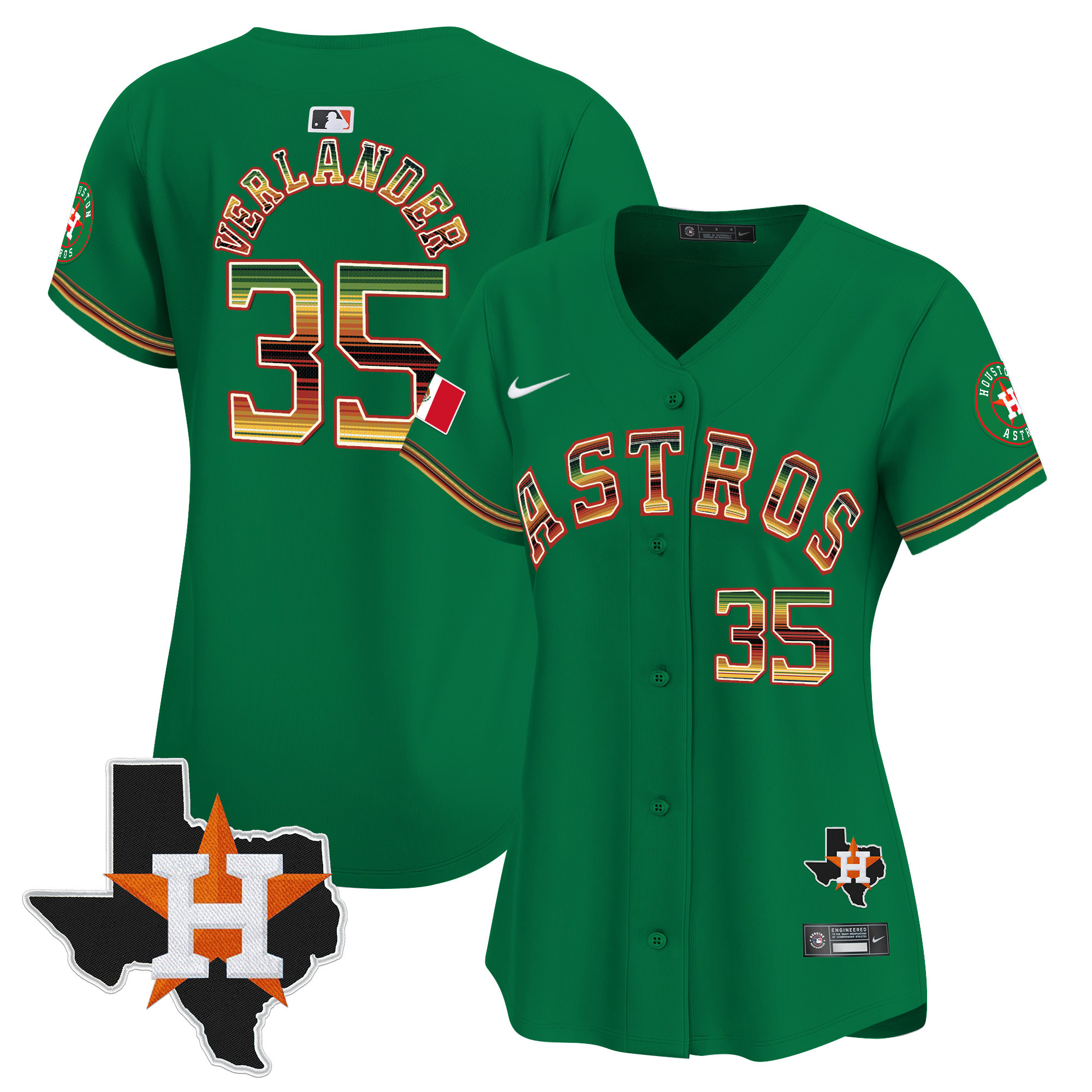 Women's Houston Astros Mexico Traditional Style Vapor Premier Limited Jersey - All Stitched