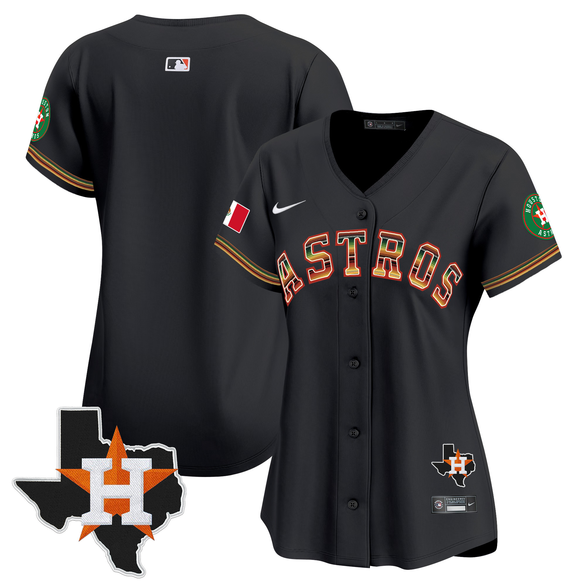 Women's Houston Astros Mexico Traditional Style Vapor Premier Limited Jersey - All Stitched