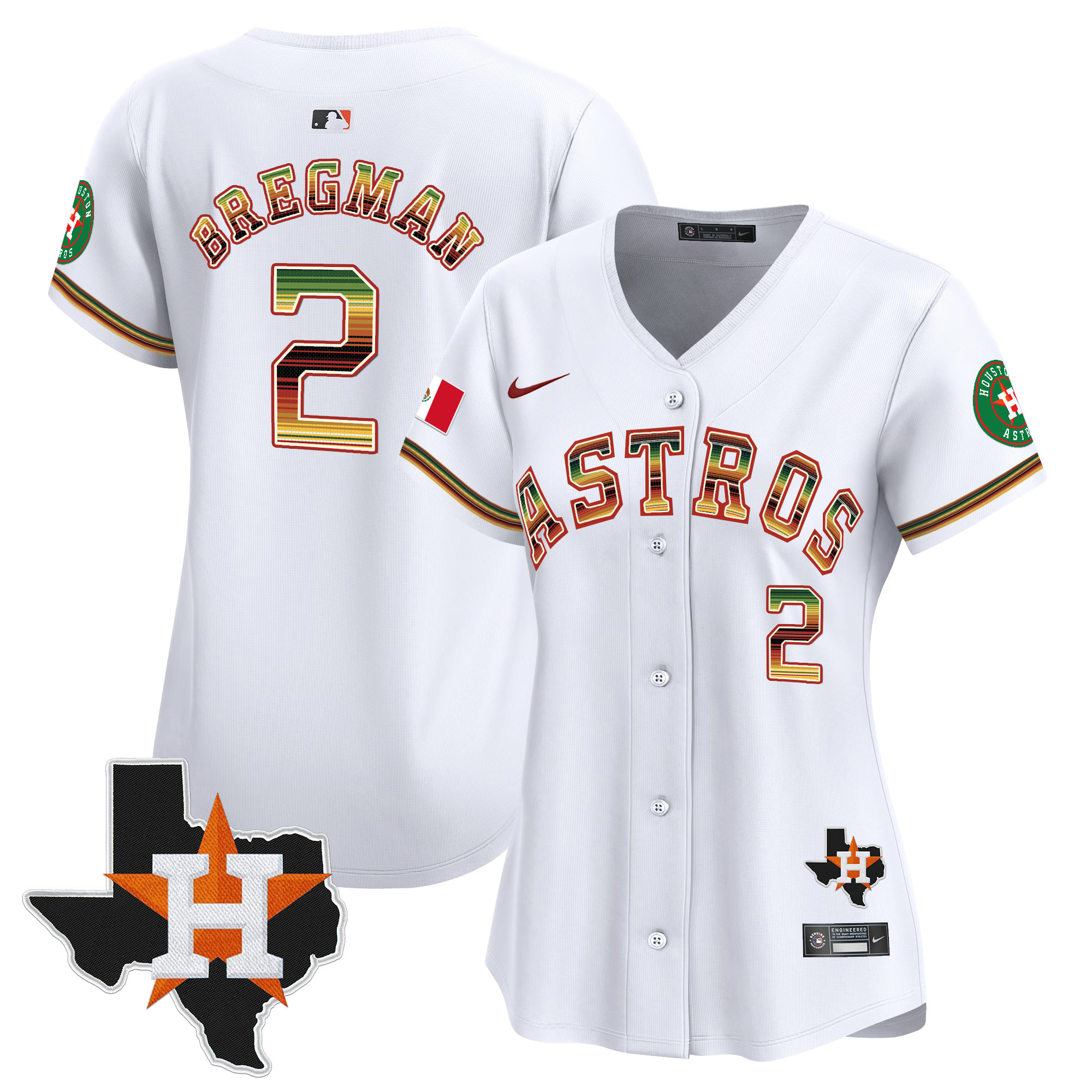 Women's Houston Astros Mexico Traditional Style Vapor Premier Limited Jersey - All Stitched