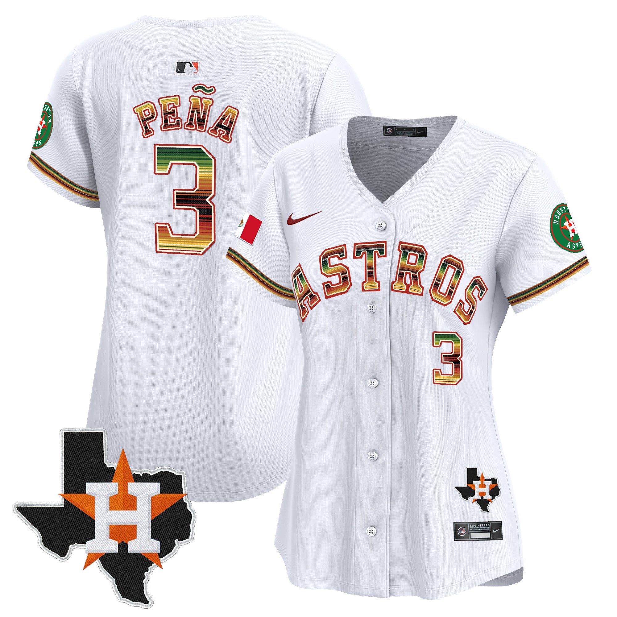 Women's Houston Astros Mexico Traditional Style Vapor Premier Limited Jersey - All Stitched