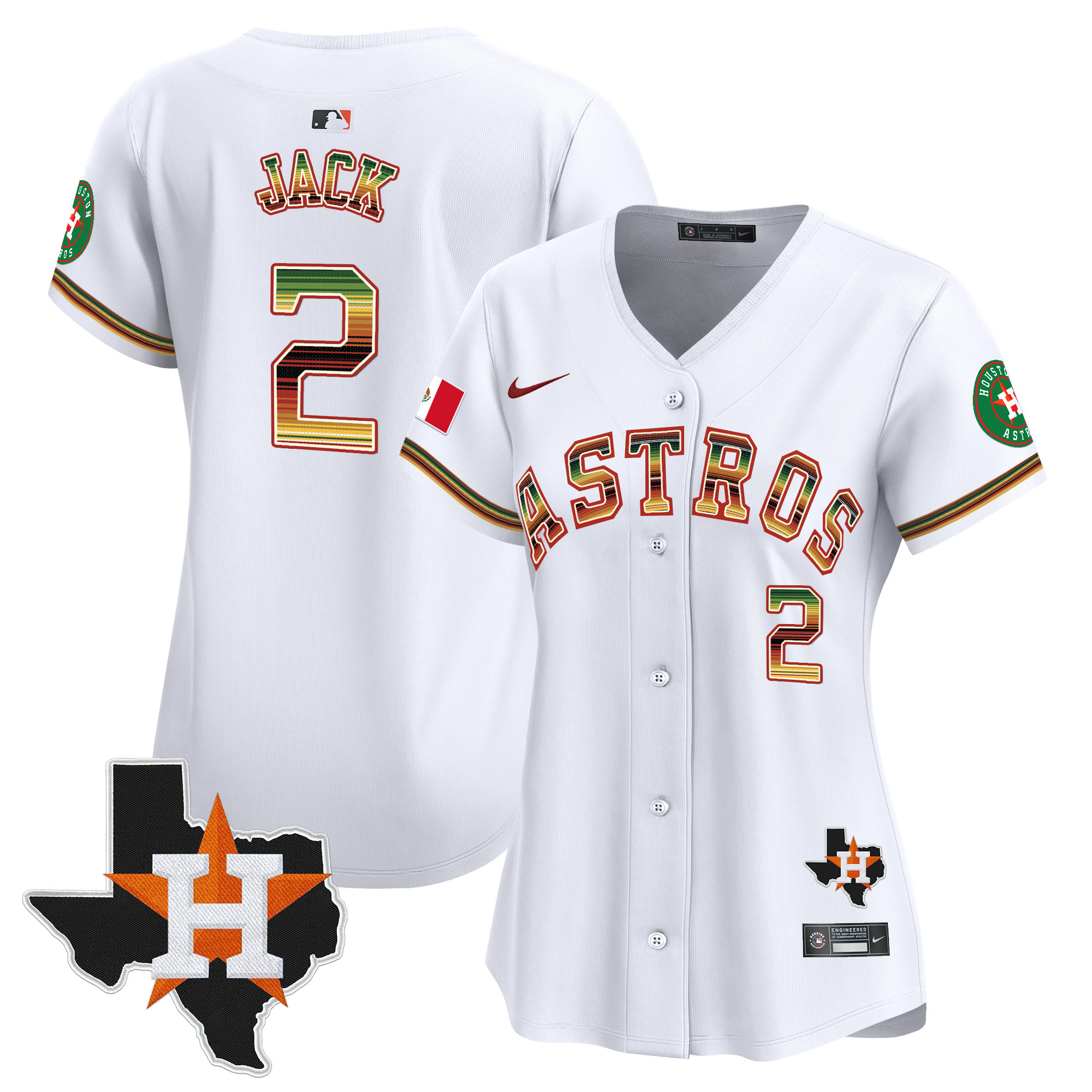 Women's Houston Astros Mexico Traditional Style Vapor Premier Limited Jersey - All Stitched