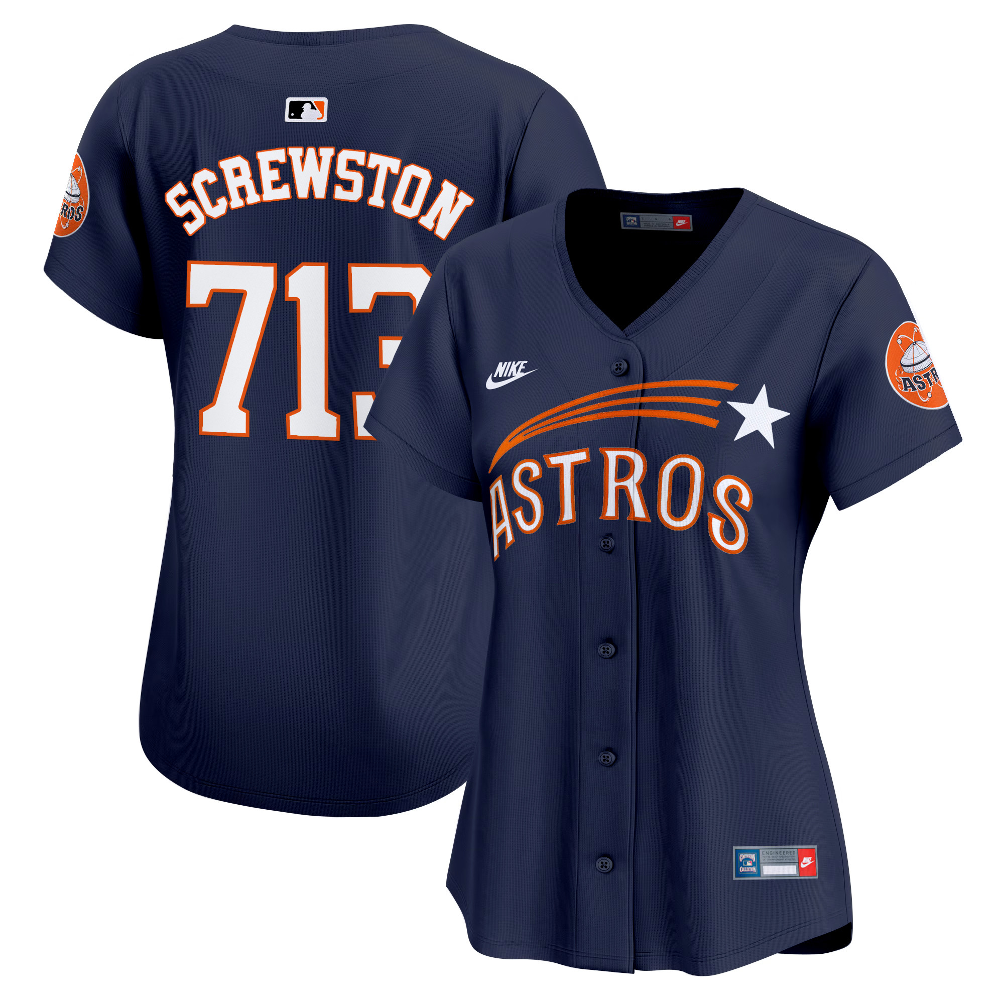 Women's Houston Astros Throwback Cooperstown Vapor Premier Limited Jersey - All Stitched