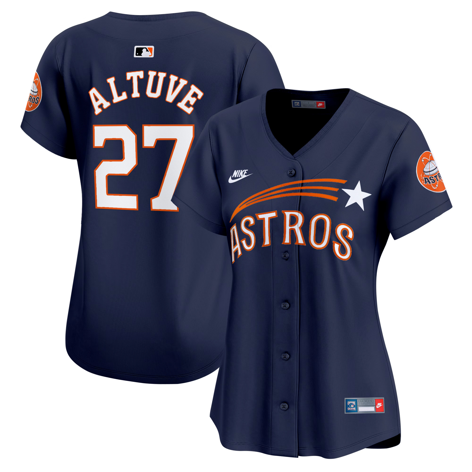 Women's Houston Astros Throwback Cooperstown Vapor Premier Limited Jersey - All Stitched