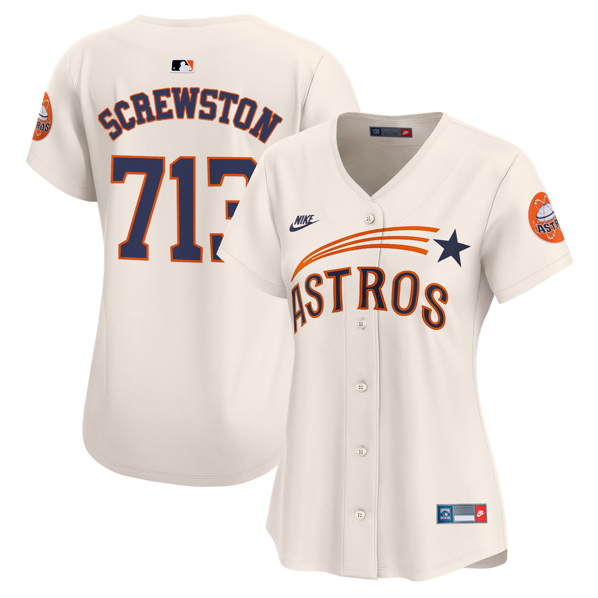 Women's Houston Astros Throwback Cooperstown Vapor Premier Limited Jersey - All Stitched