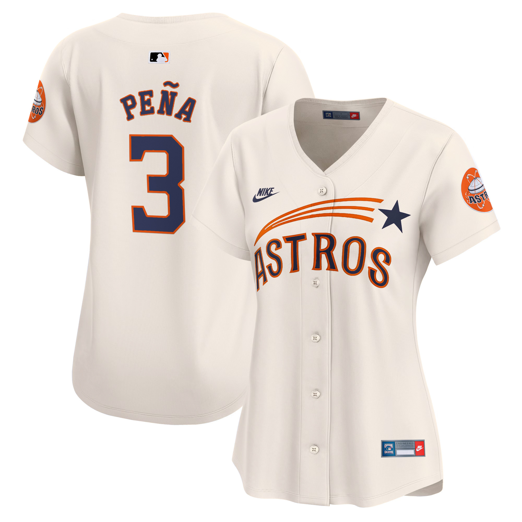 Women's Houston Astros Throwback Cooperstown Vapor Premier Limited Jersey - All Stitched