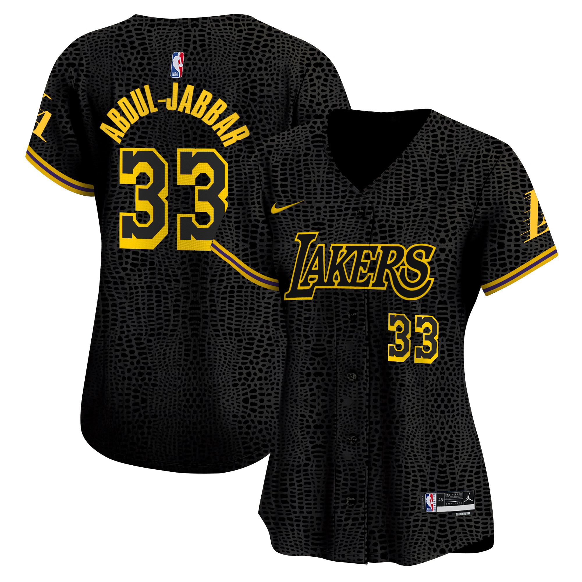 Women's Los Angeles Lakers Vapor Baseball Jersey - All Stitched