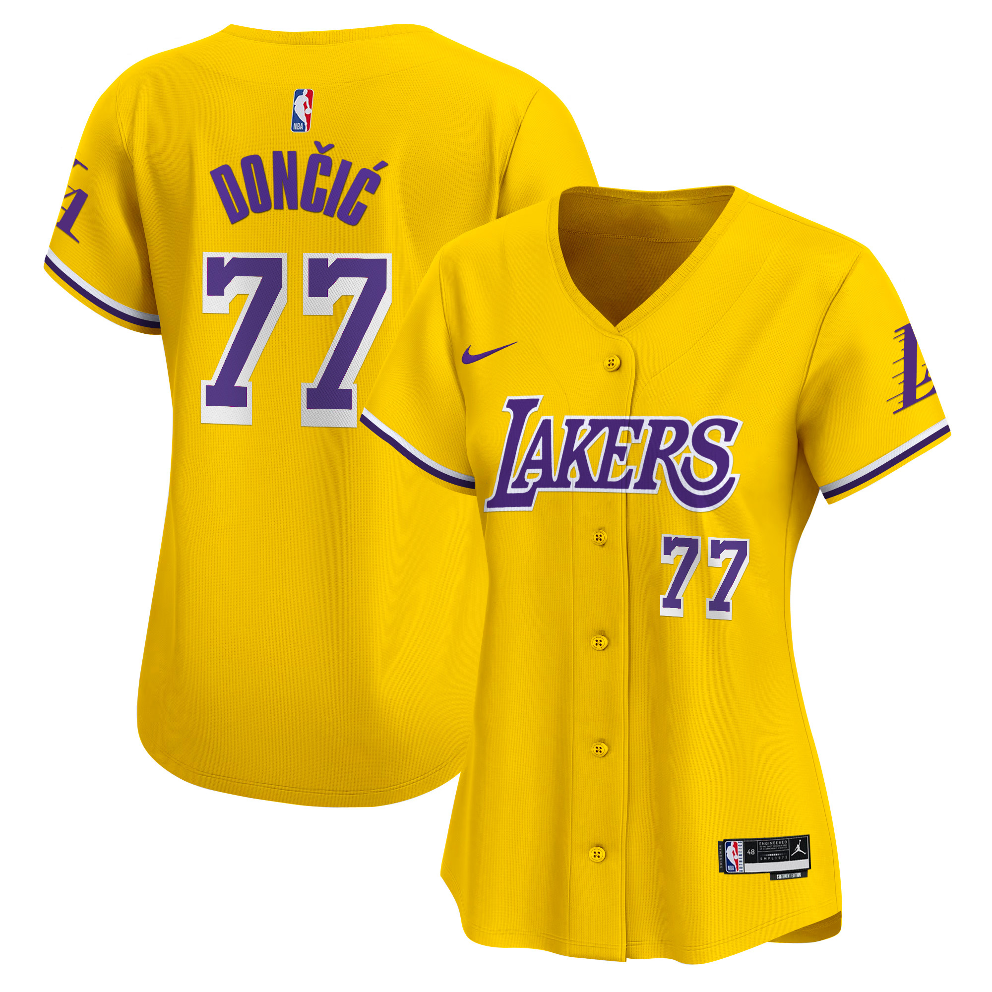 Women's Los Angeles Lakers Vapor Baseball Jersey - All Stitched