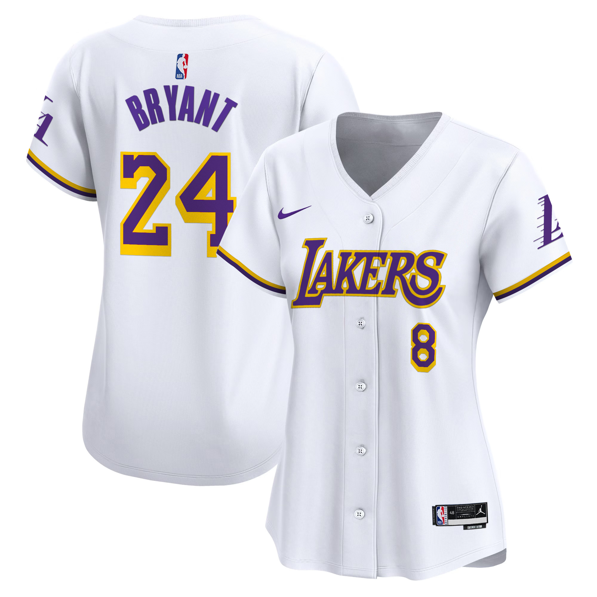 Women's Los Angeles Lakers Vapor Baseball Jersey - All Stitched