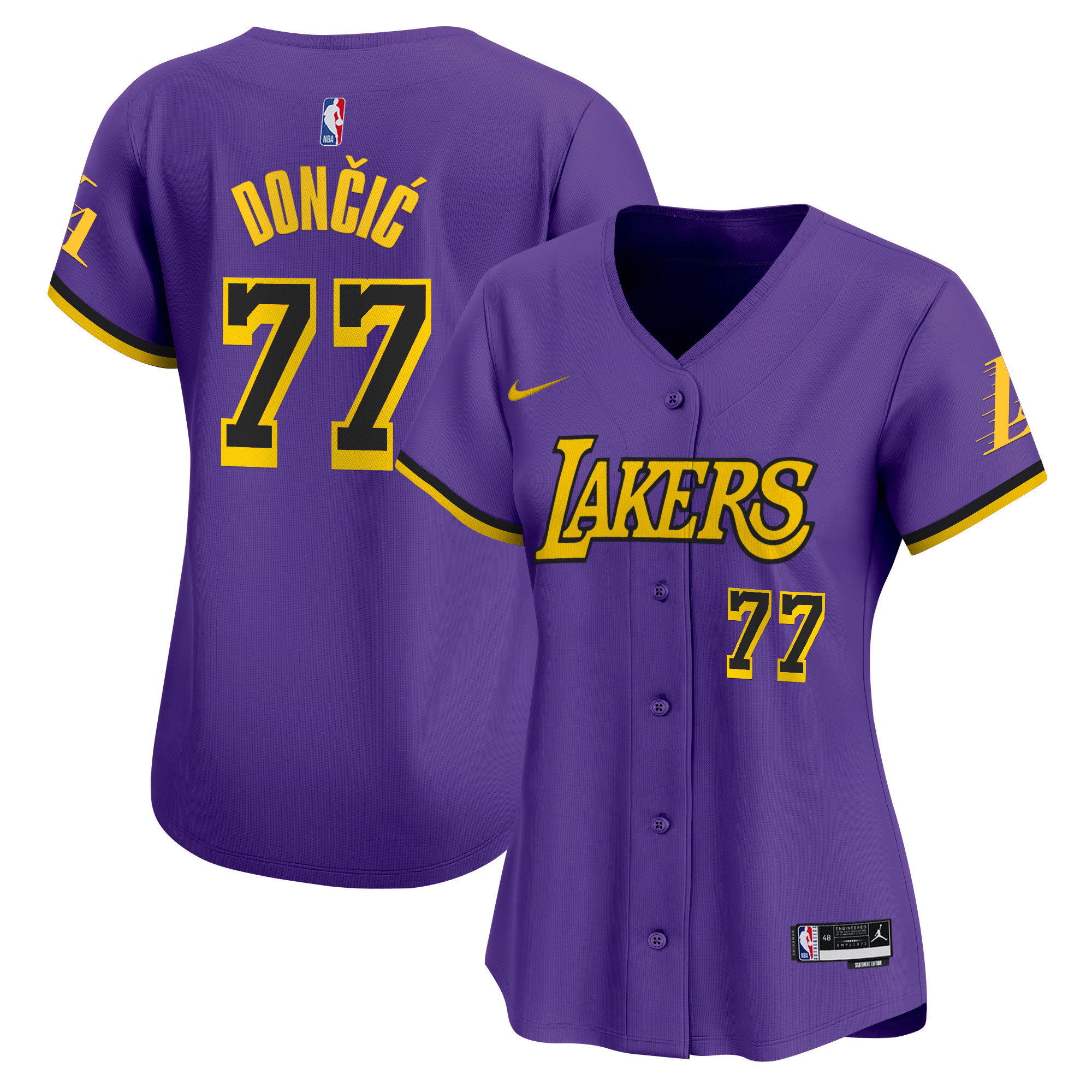 Women's Los Angeles Lakers Vapor Baseball Jersey - All Stitched