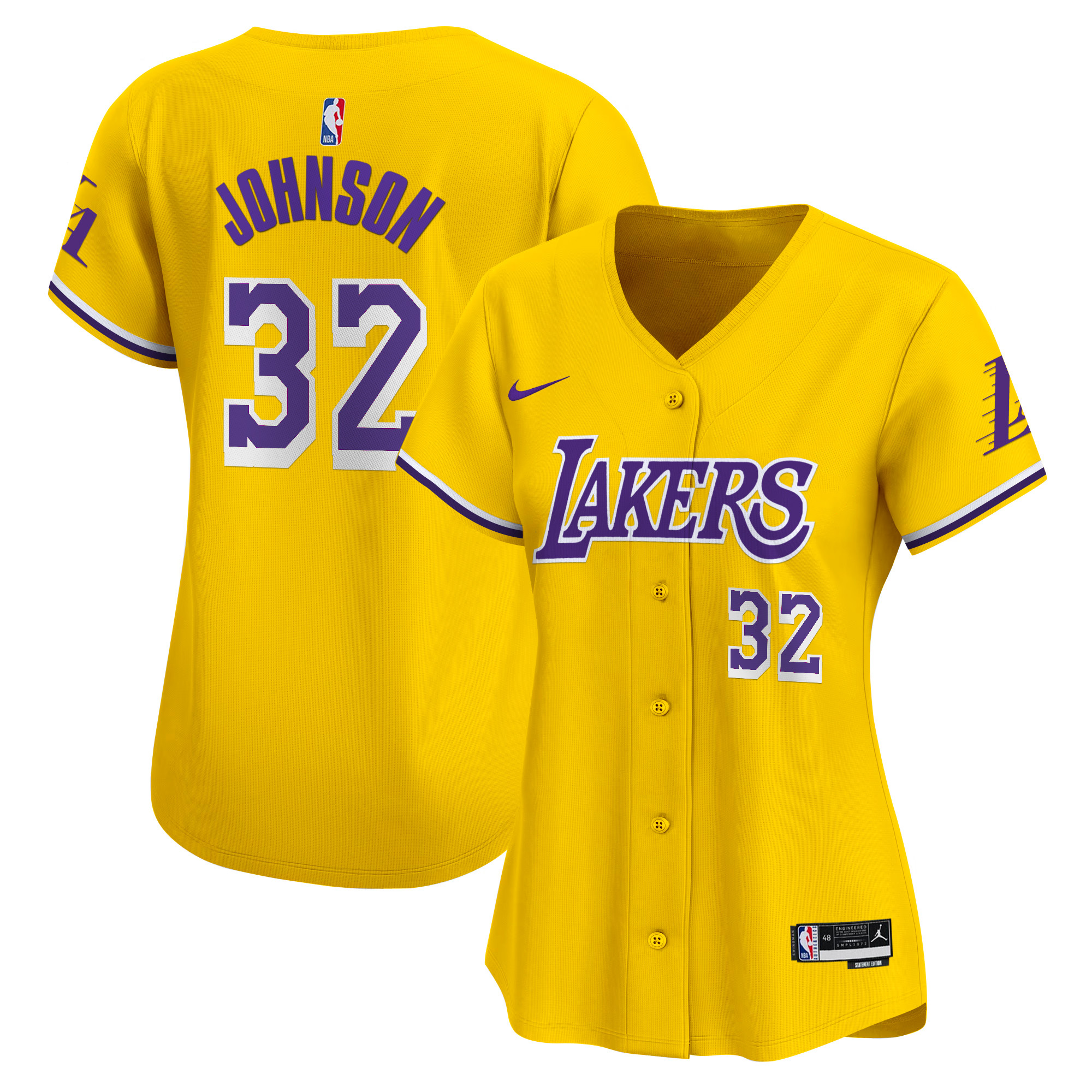 Women's Los Angeles Lakers Vapor Baseball Jersey - All Stitched