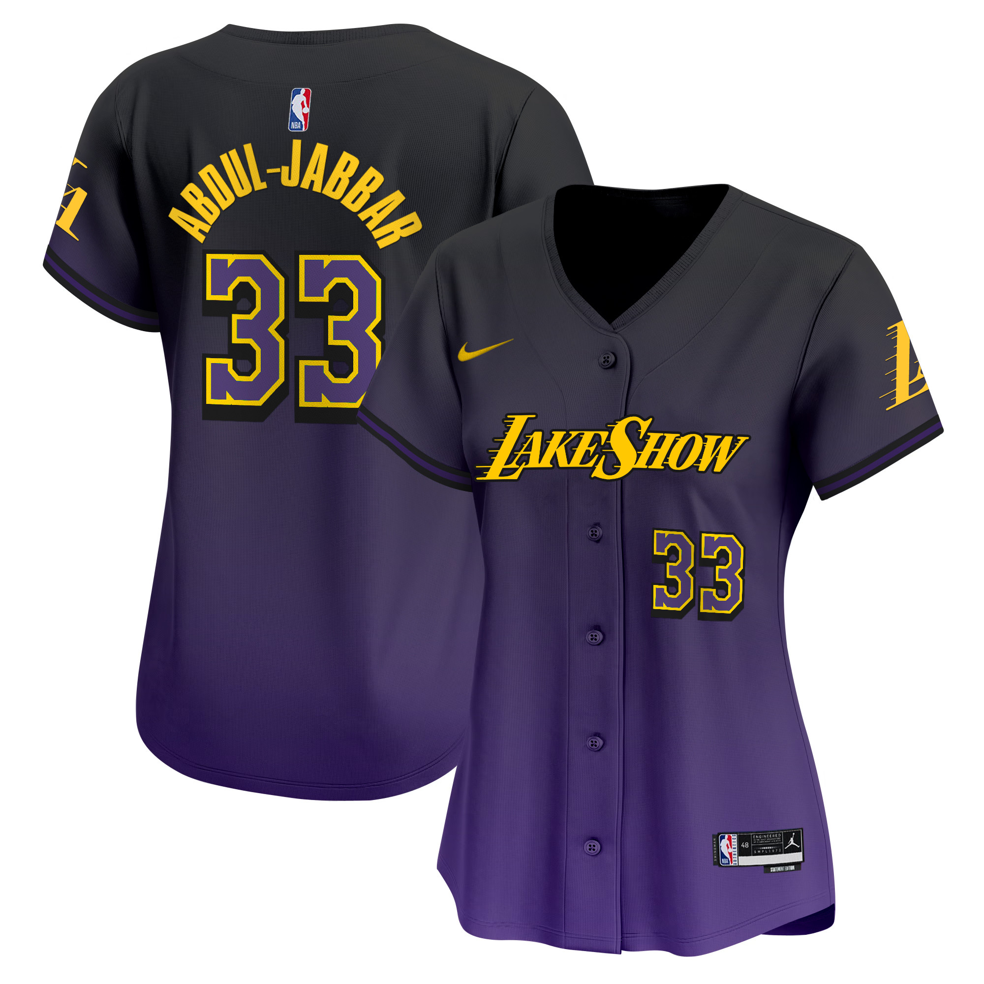 Women's Los Angeles Lakers Vapor Baseball Jersey - All Stitched