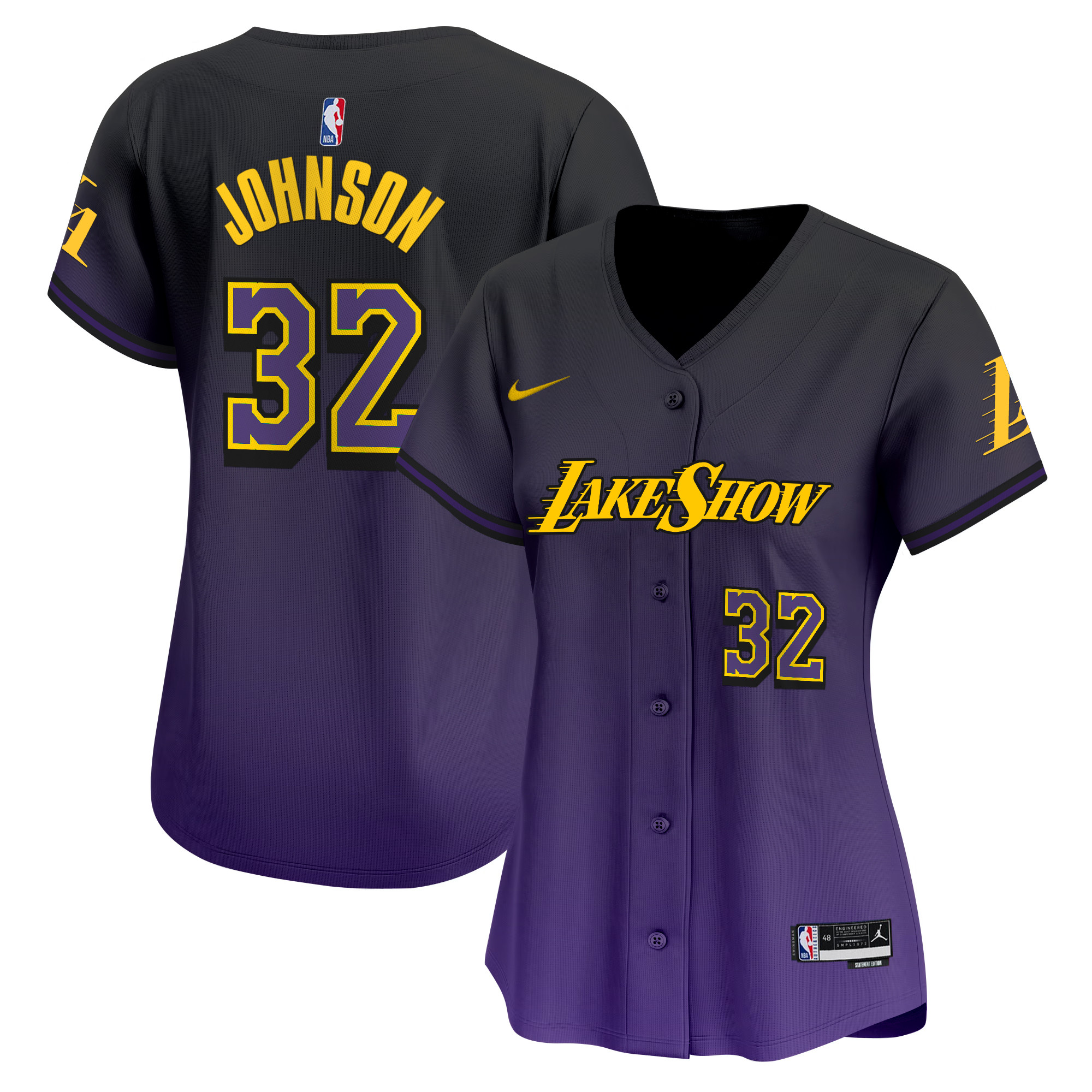 Women's Los Angeles Lakers Vapor Baseball Jersey - All Stitched