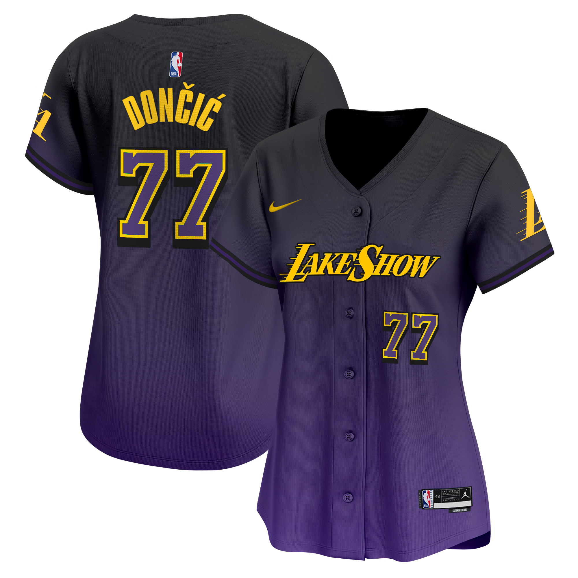 Women's Los Angeles Lakers Vapor Baseball Jersey - All Stitched