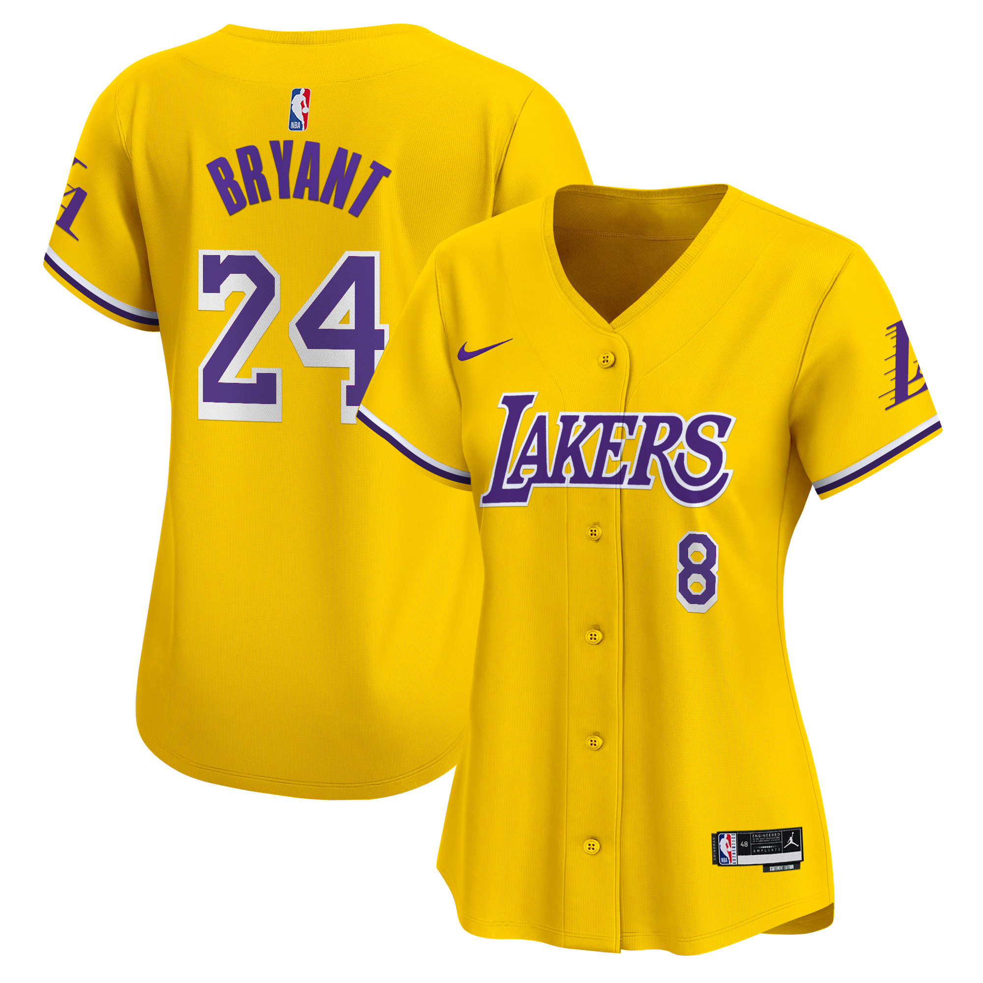 Women's Los Angeles Lakers Vapor Baseball Jersey - All Stitched
