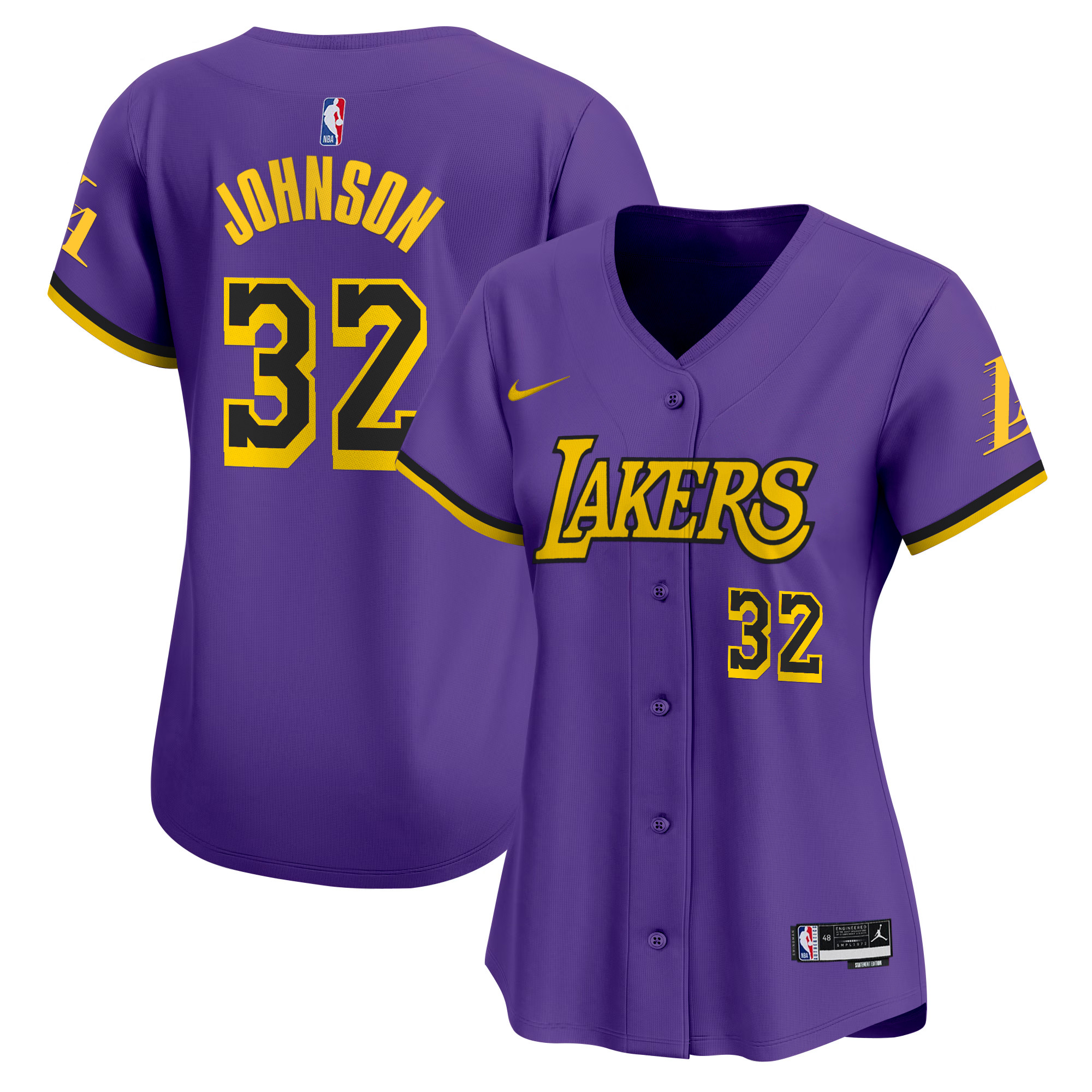 Women's Los Angeles Lakers Vapor Baseball Jersey - All Stitched