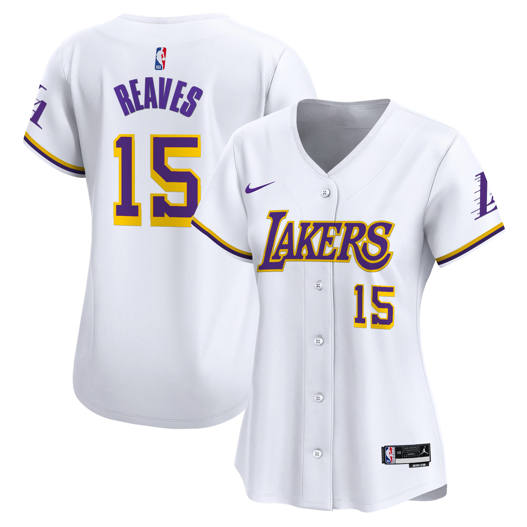 Women's Los Angeles Lakers Vapor Baseball Jersey - All Stitched