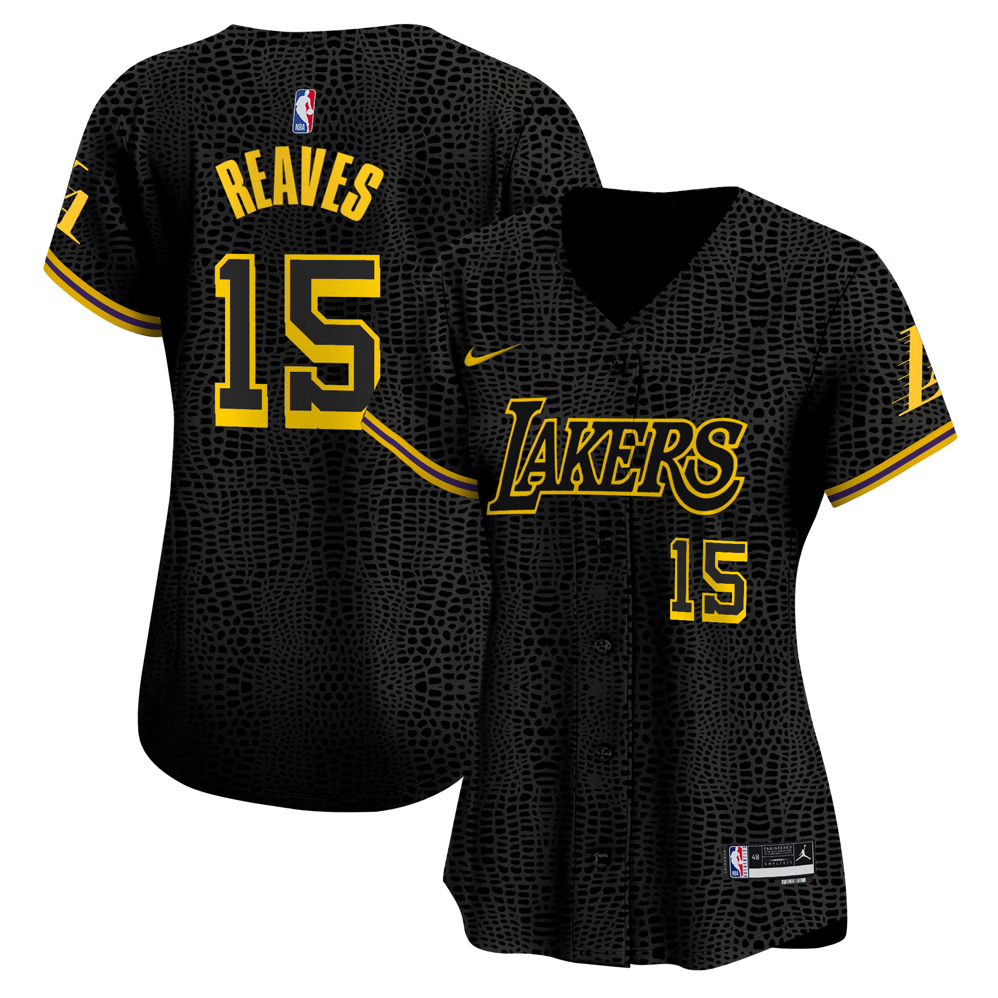 Women's Los Angeles Lakers Vapor Baseball Jersey - All Stitched