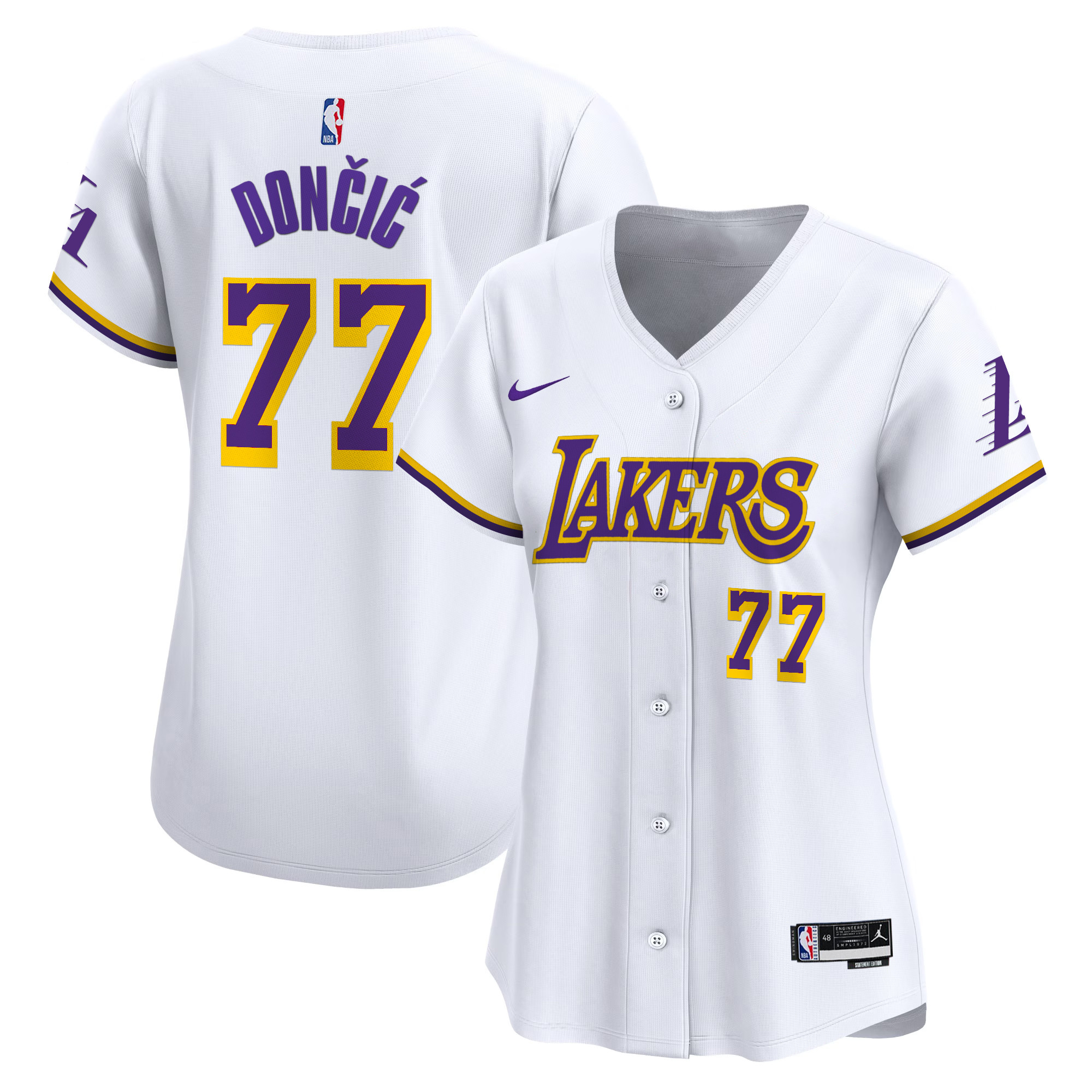 Women's Los Angeles Lakers Vapor Baseball Jersey - All Stitched