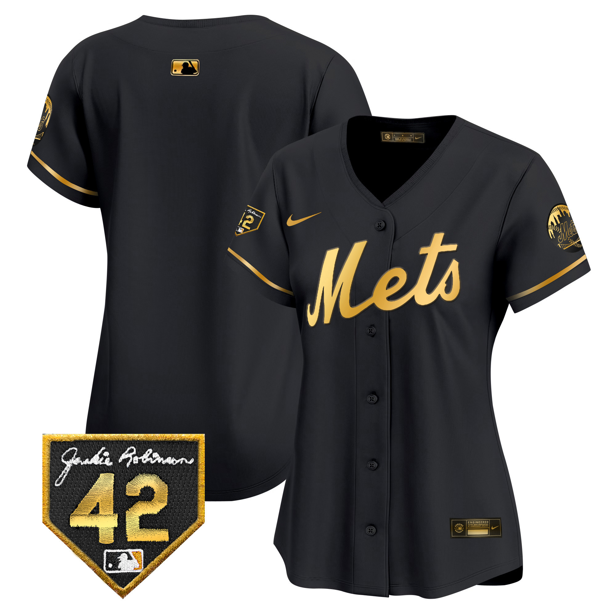 Women's New York Mets 2024 Jackie Robinson Patch Vapor Premier Limited Jersey - All Stitched