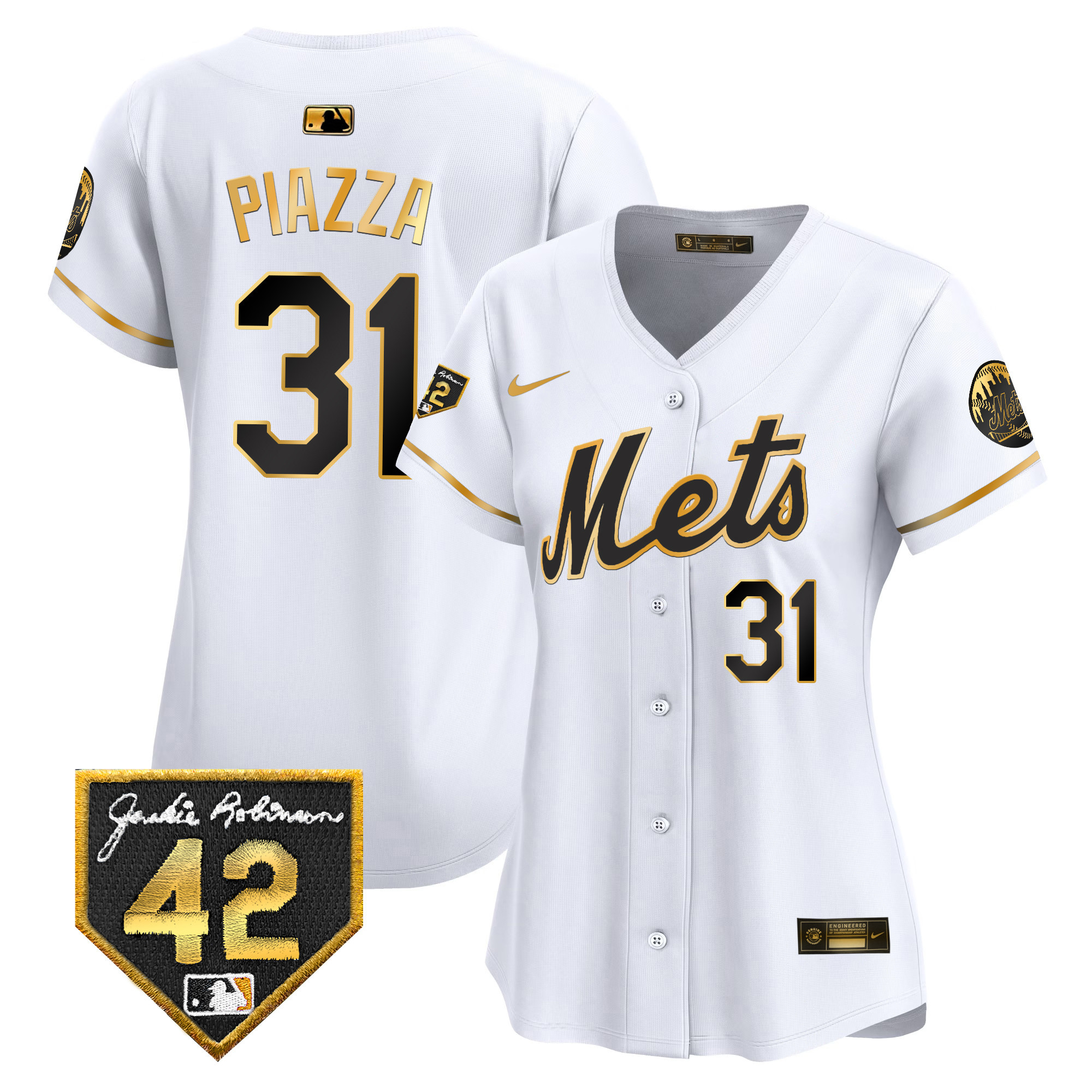 Women's New York Mets 2024 Jackie Robinson Patch Vapor Premier Limited Jersey - All Stitched