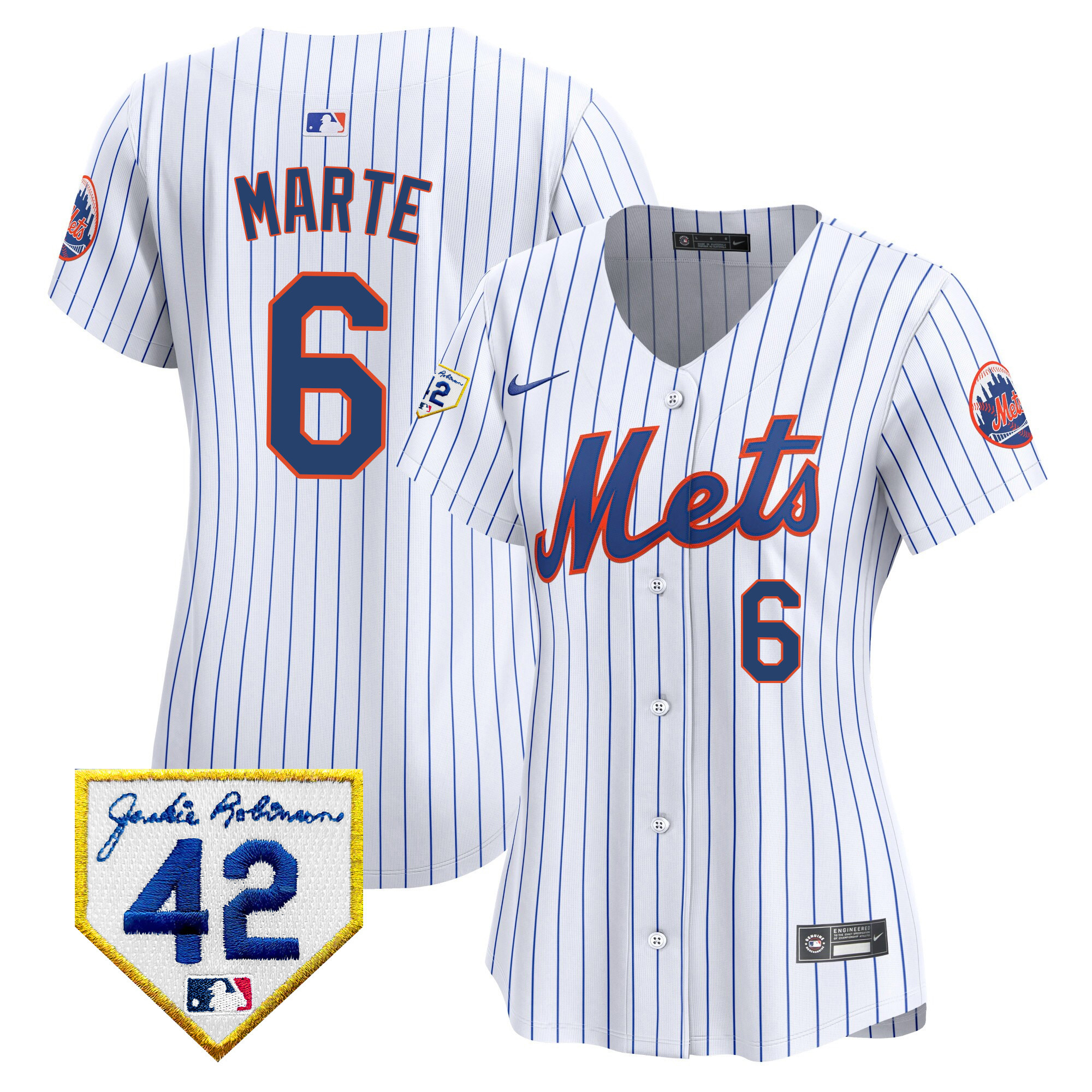 Women's New York Mets 2024 Jackie Robinson Patch Vapor Premier Limited Jersey - All Stitched