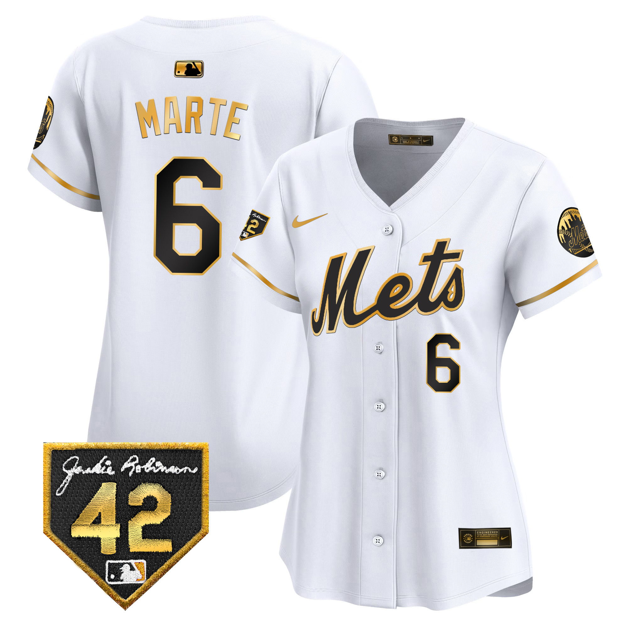 Women's New York Mets 2024 Jackie Robinson Patch Vapor Premier Limited Jersey - All Stitched