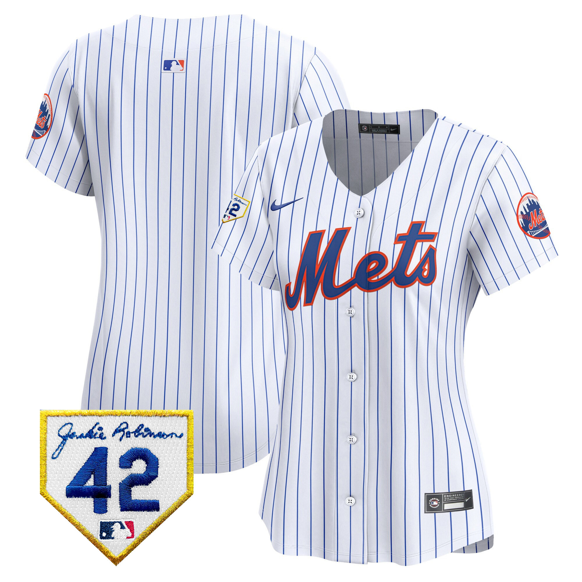 Women's New York Mets 2024 Jackie Robinson Patch Vapor Premier Limited Jersey - All Stitched
