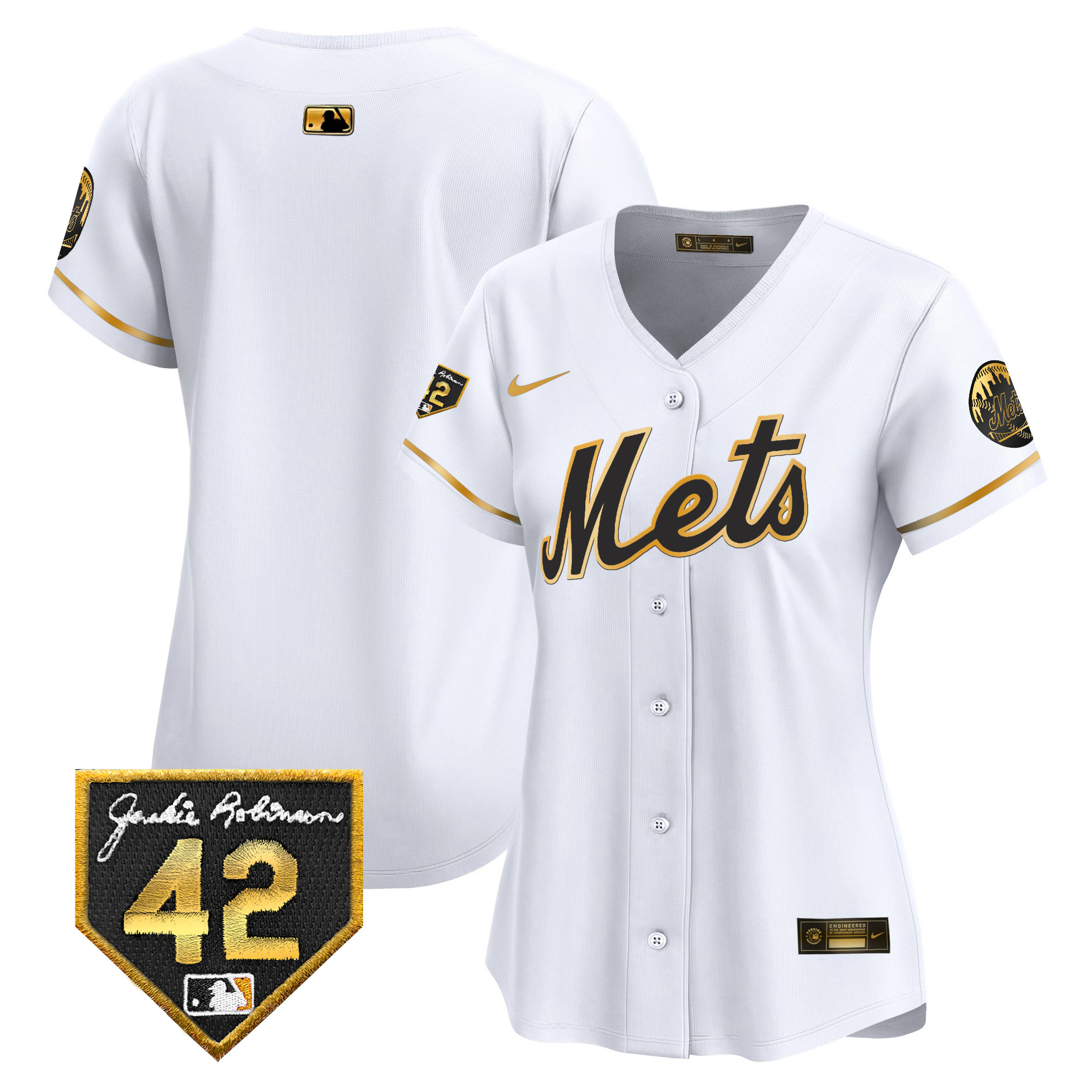 Women's New York Mets 2024 Jackie Robinson Patch Vapor Premier Limited Jersey - All Stitched