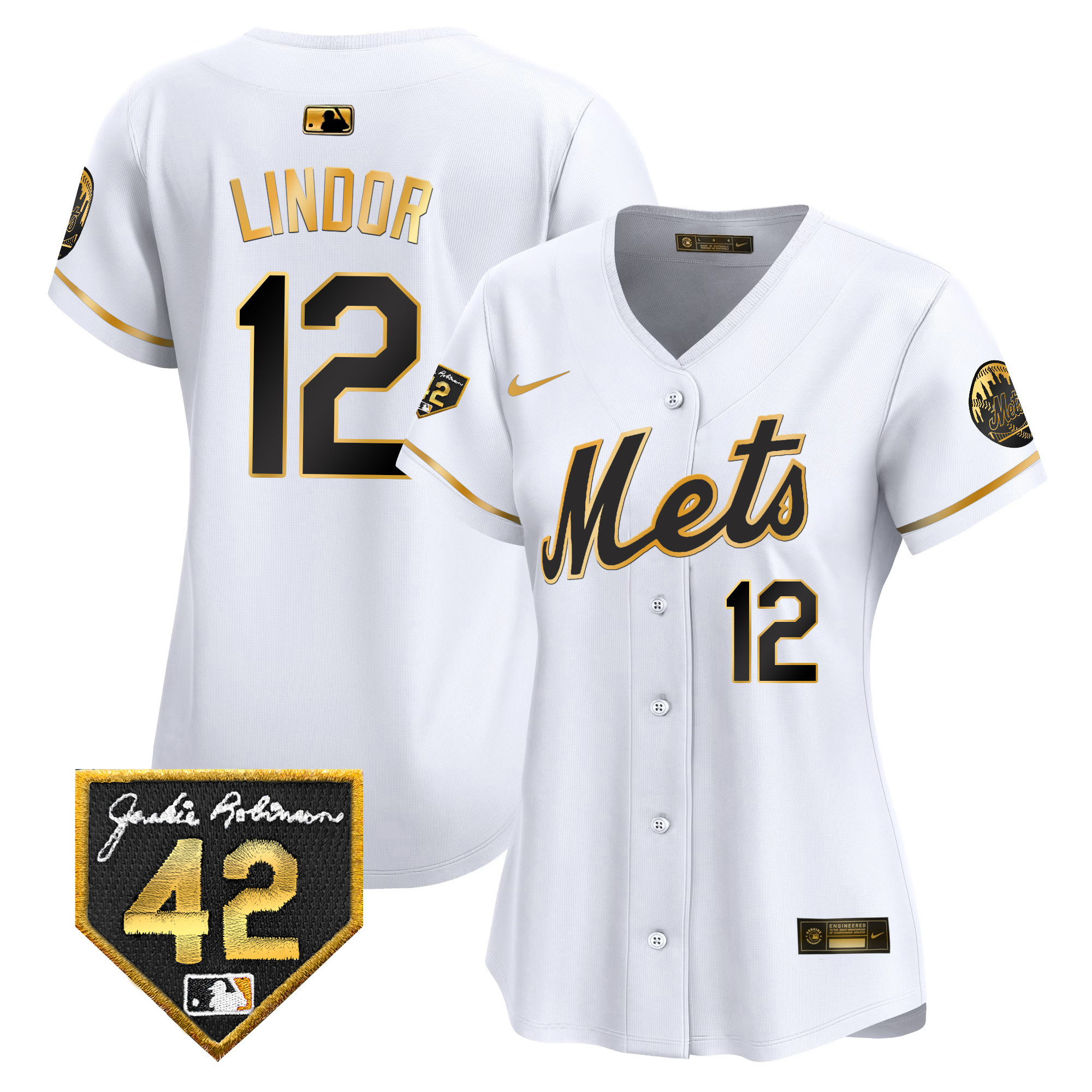 Women's New York Mets 2024 Jackie Robinson Patch Vapor Premier Limited Jersey - All Stitched